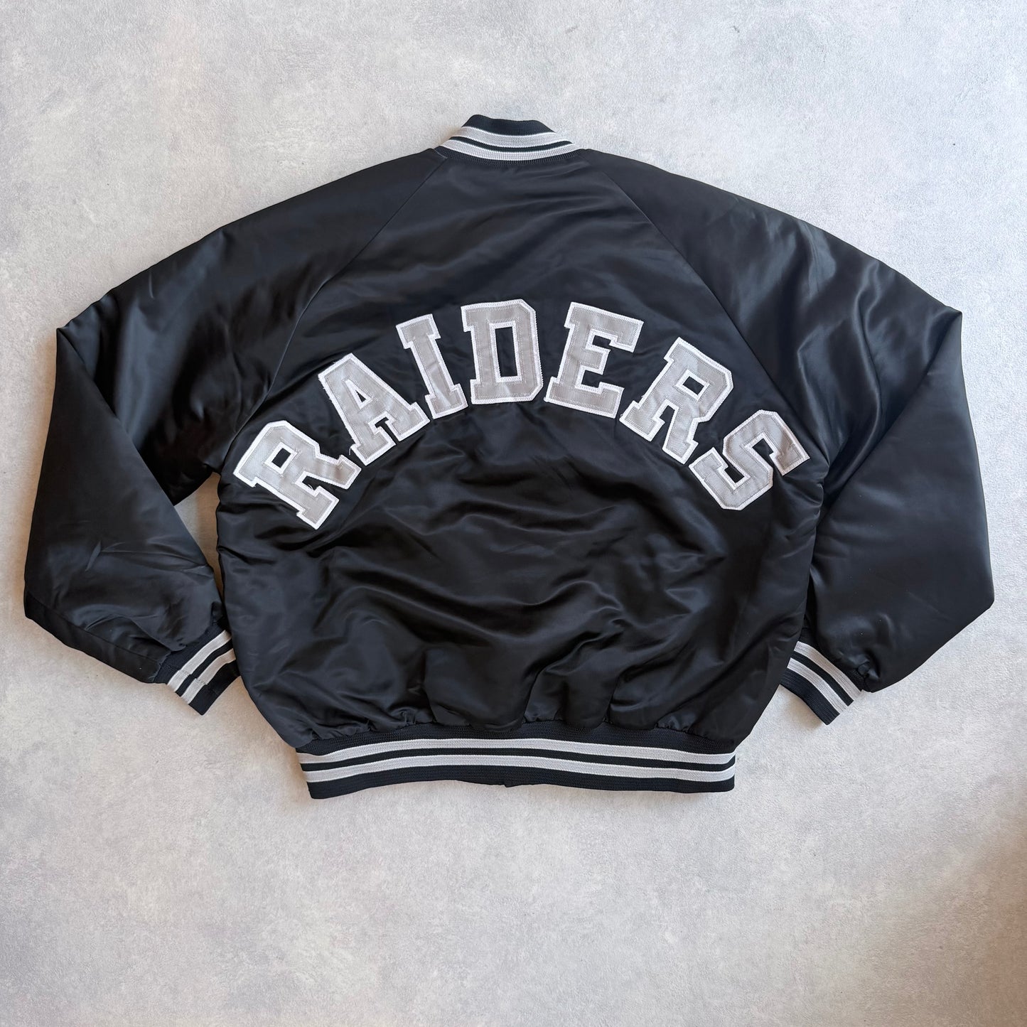 Raiders Chalk Line Retro Satin Jacket L