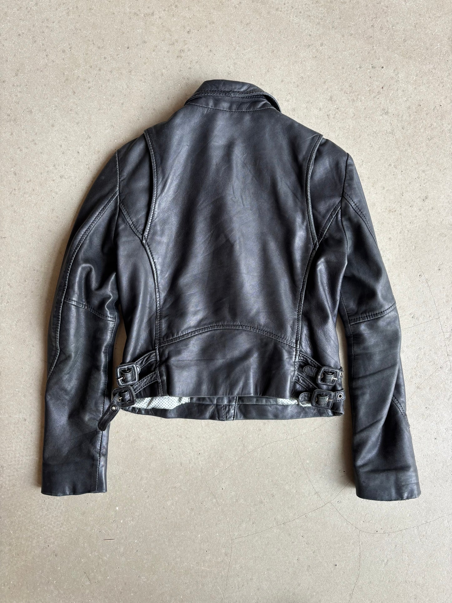 Redskin Black Leather Jacket M