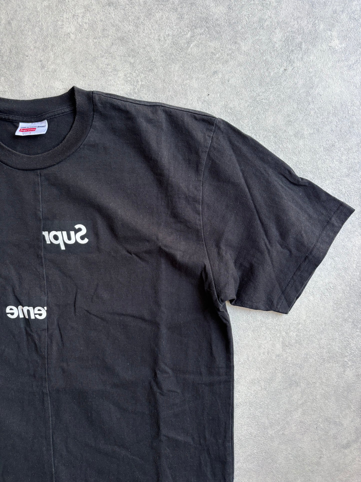 Supreme x CDG FW18 Box Logo Split Tee Black L