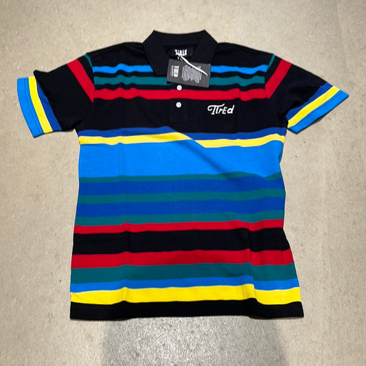 Tired Colorful Striped Polo