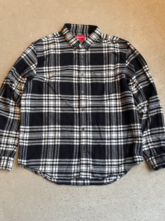 Supreme Checkerd Shirt black white Size L