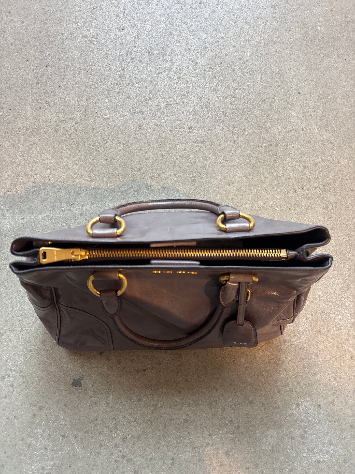 Miu Miu Vitello Leather Shiny Handbag