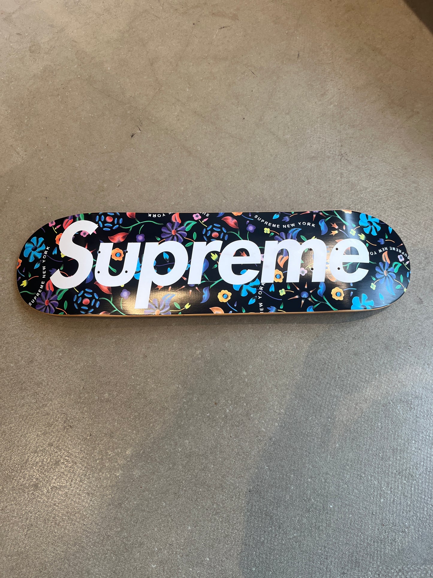 Supreme Airbrushed Floral Skateboard Deck Black