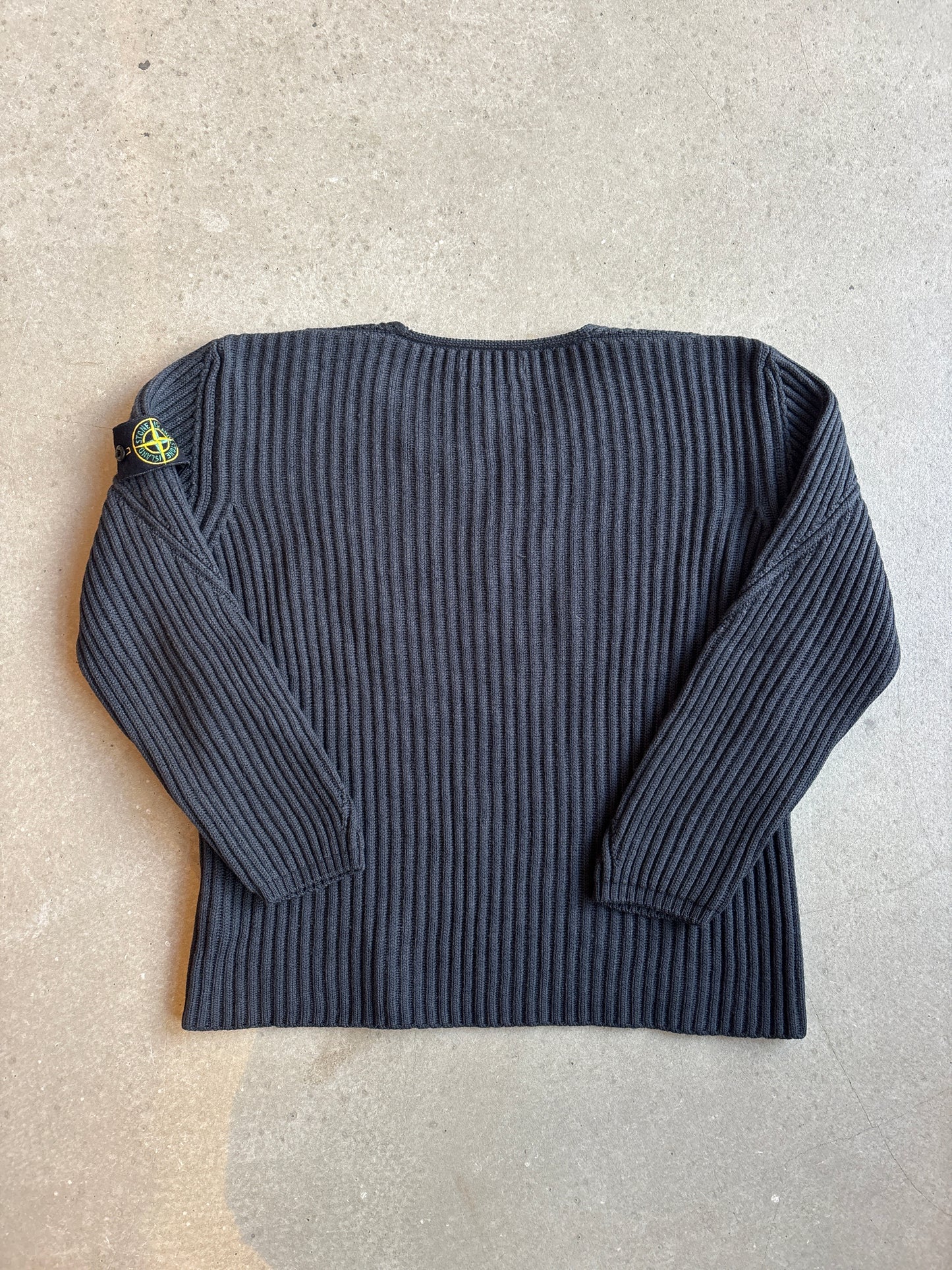 Stone Island V-neck Knit Black Large