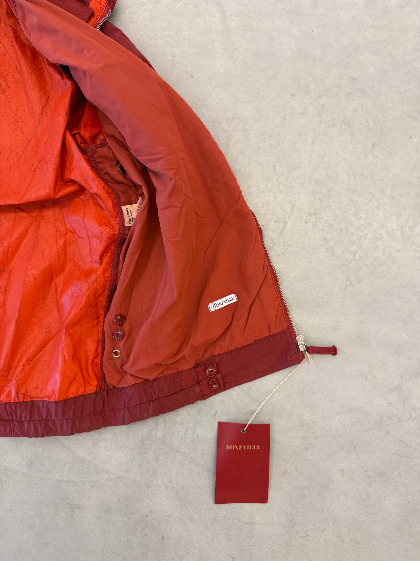 Boneville Red Hooded Deck Jacket Size 48 (M)