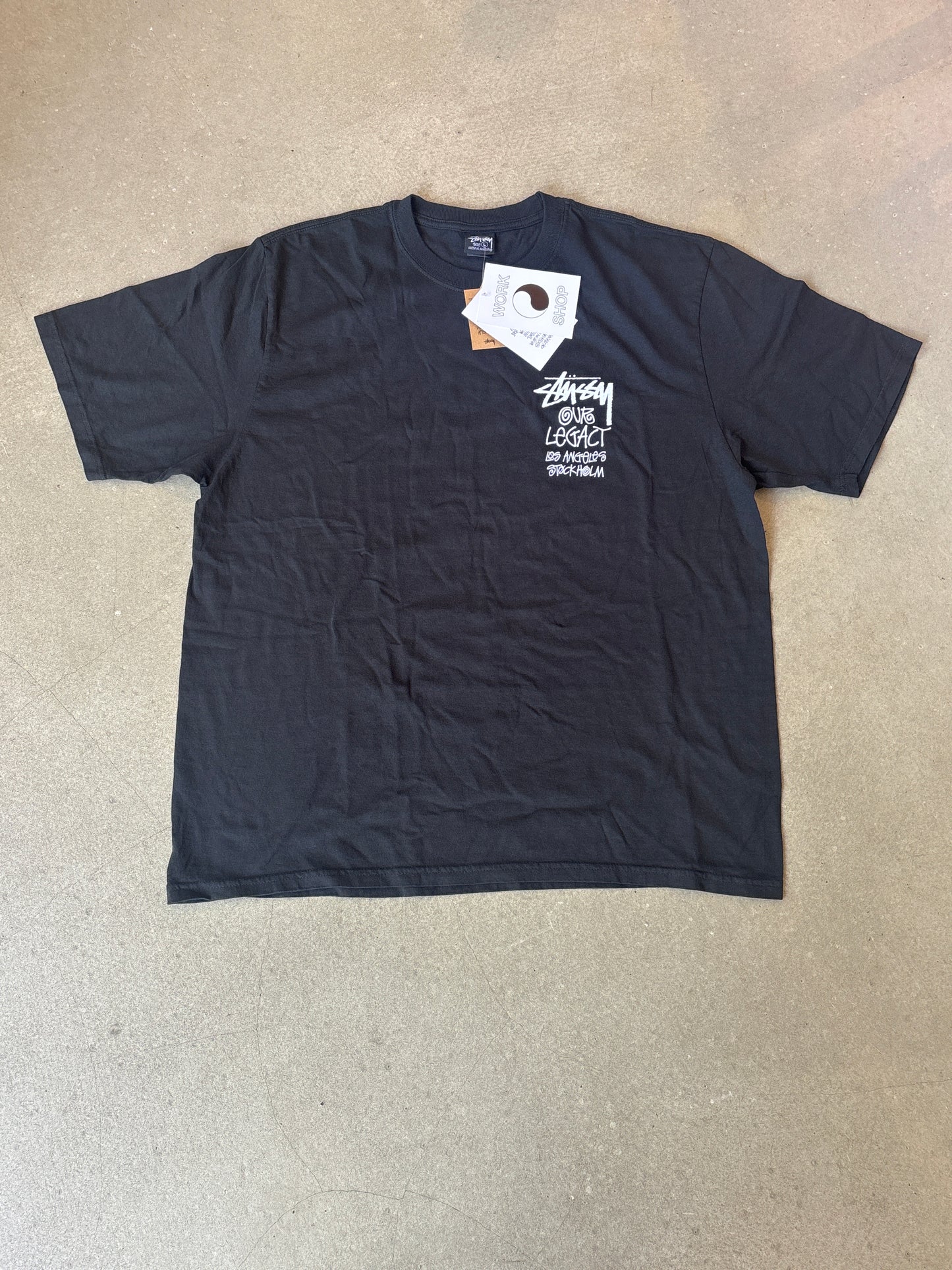 Stussy x Our Legacy Work Shop Surfman Pigment Dyed Tee Black