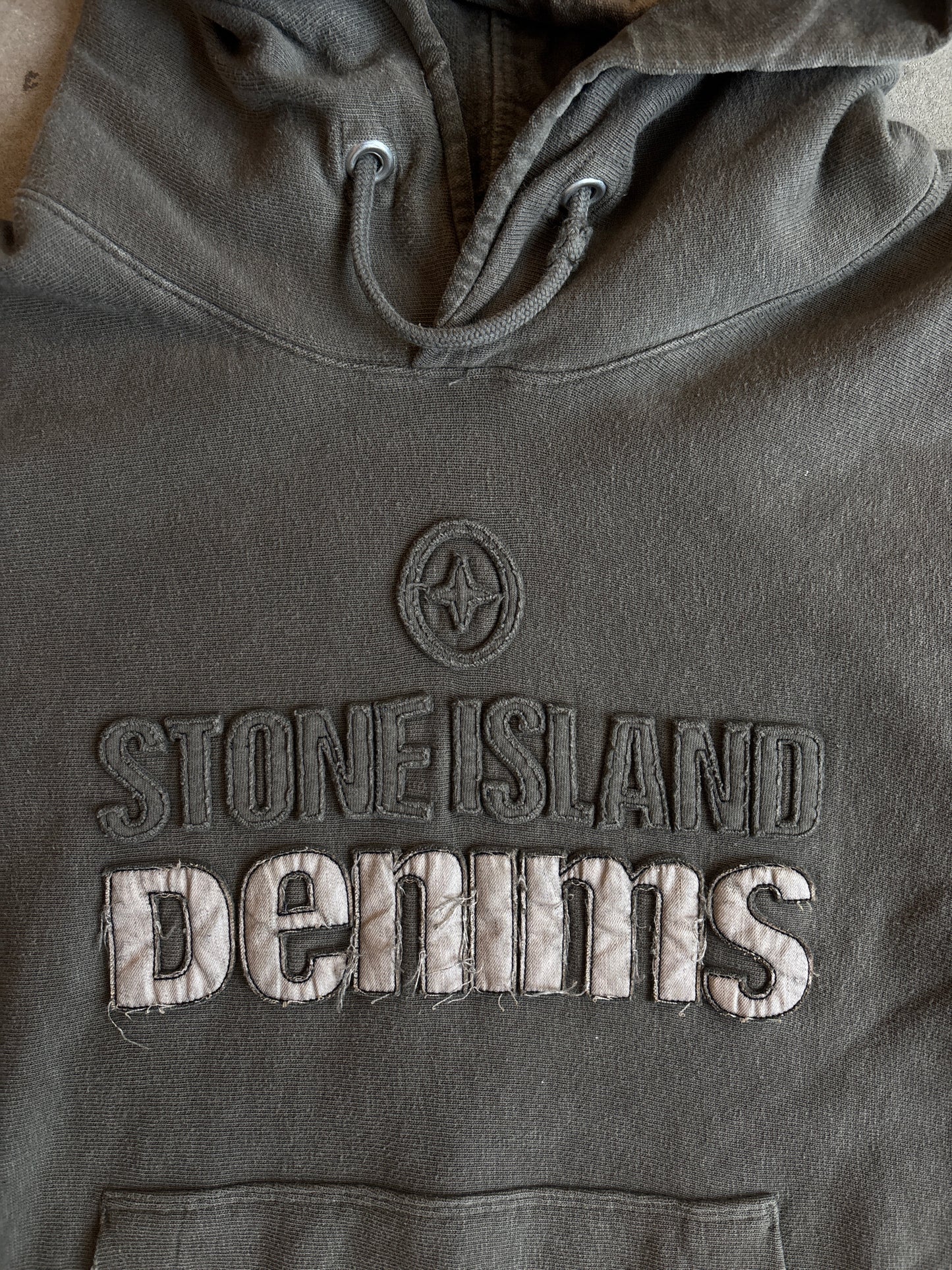 Stone Island Denims Logo Hoodie Khaki M