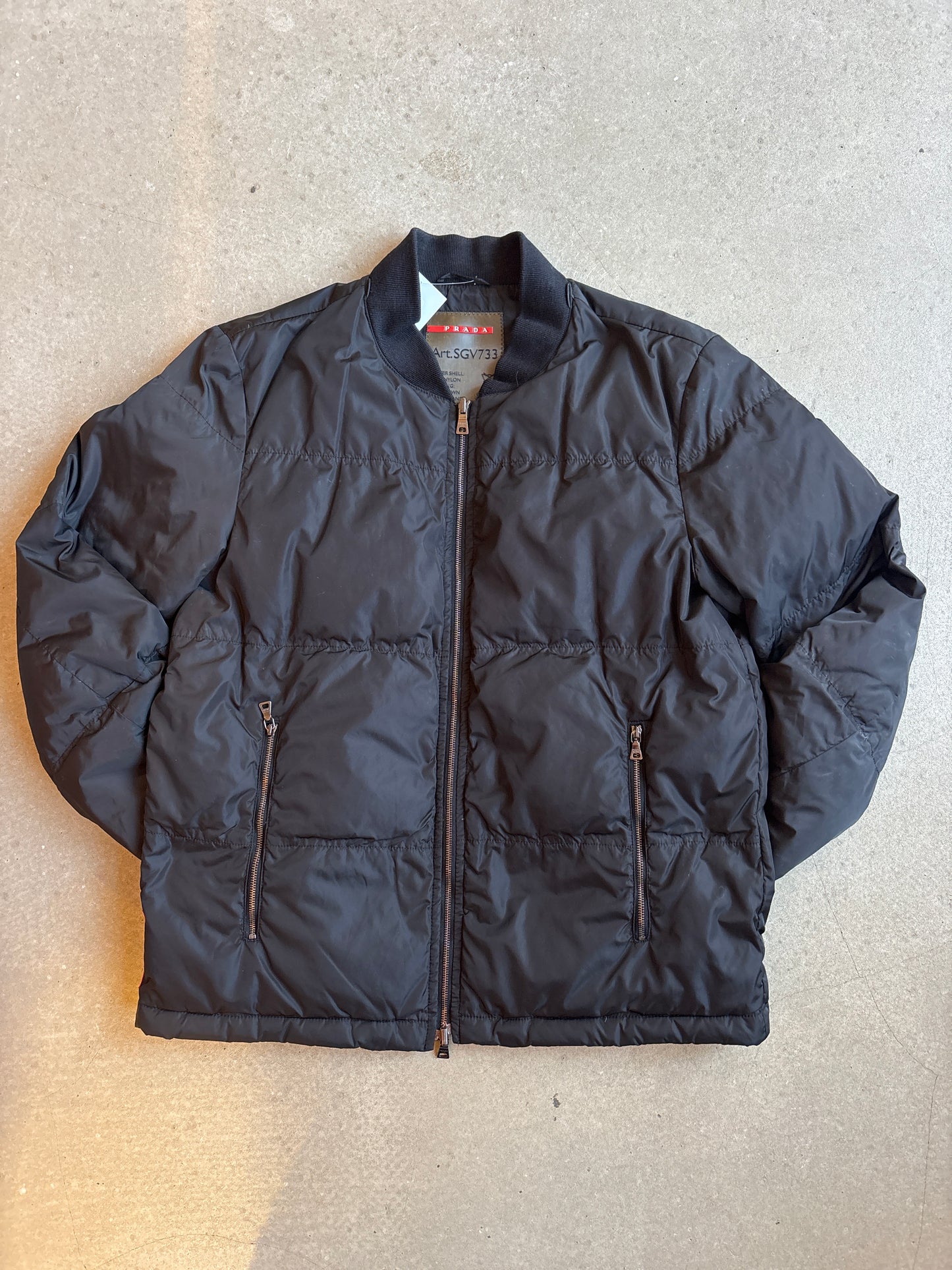Prada Padded Bomber Jacket Black M