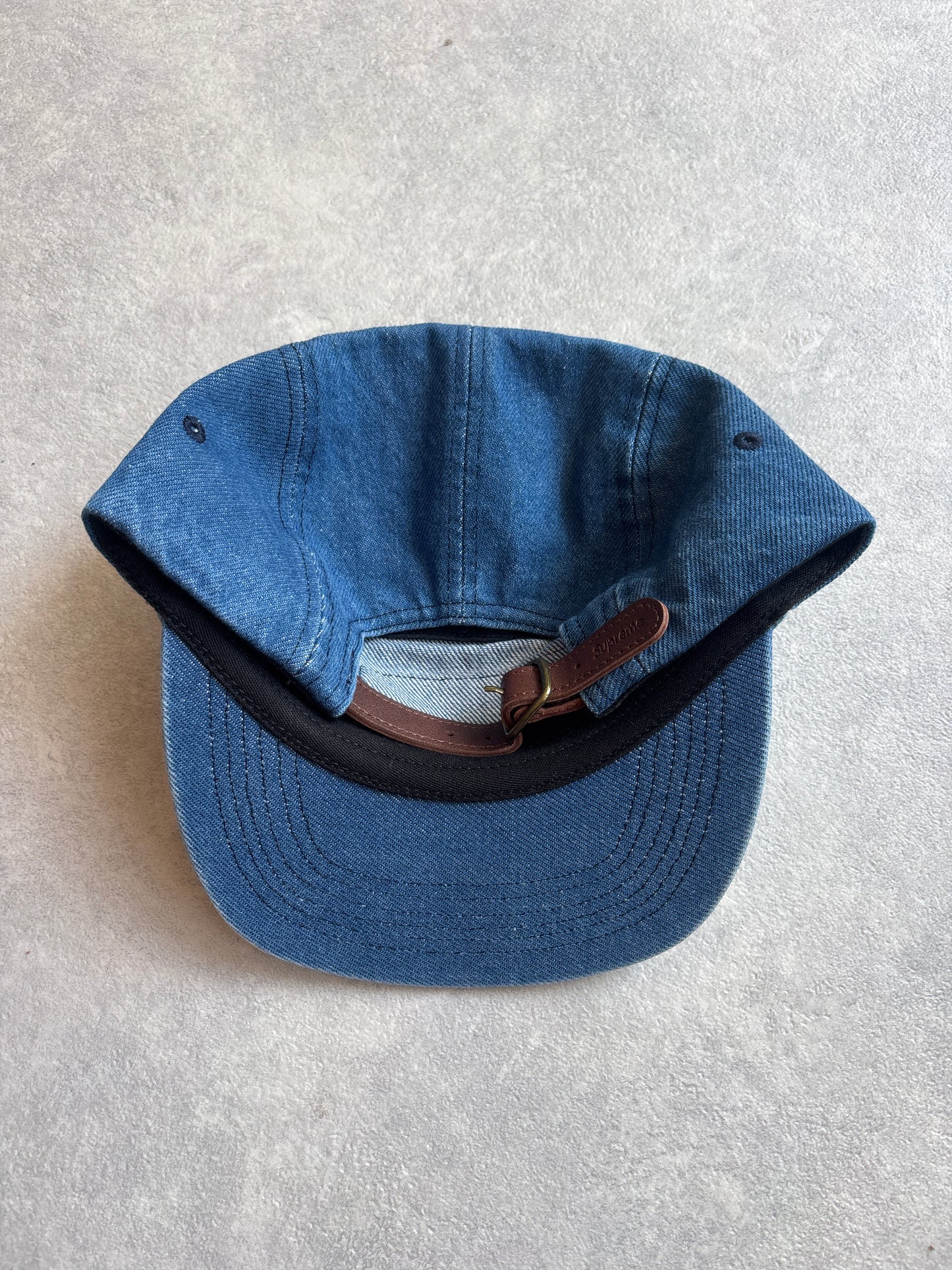 Supreme washed chino Twill Camp Cap Blue Jeans
