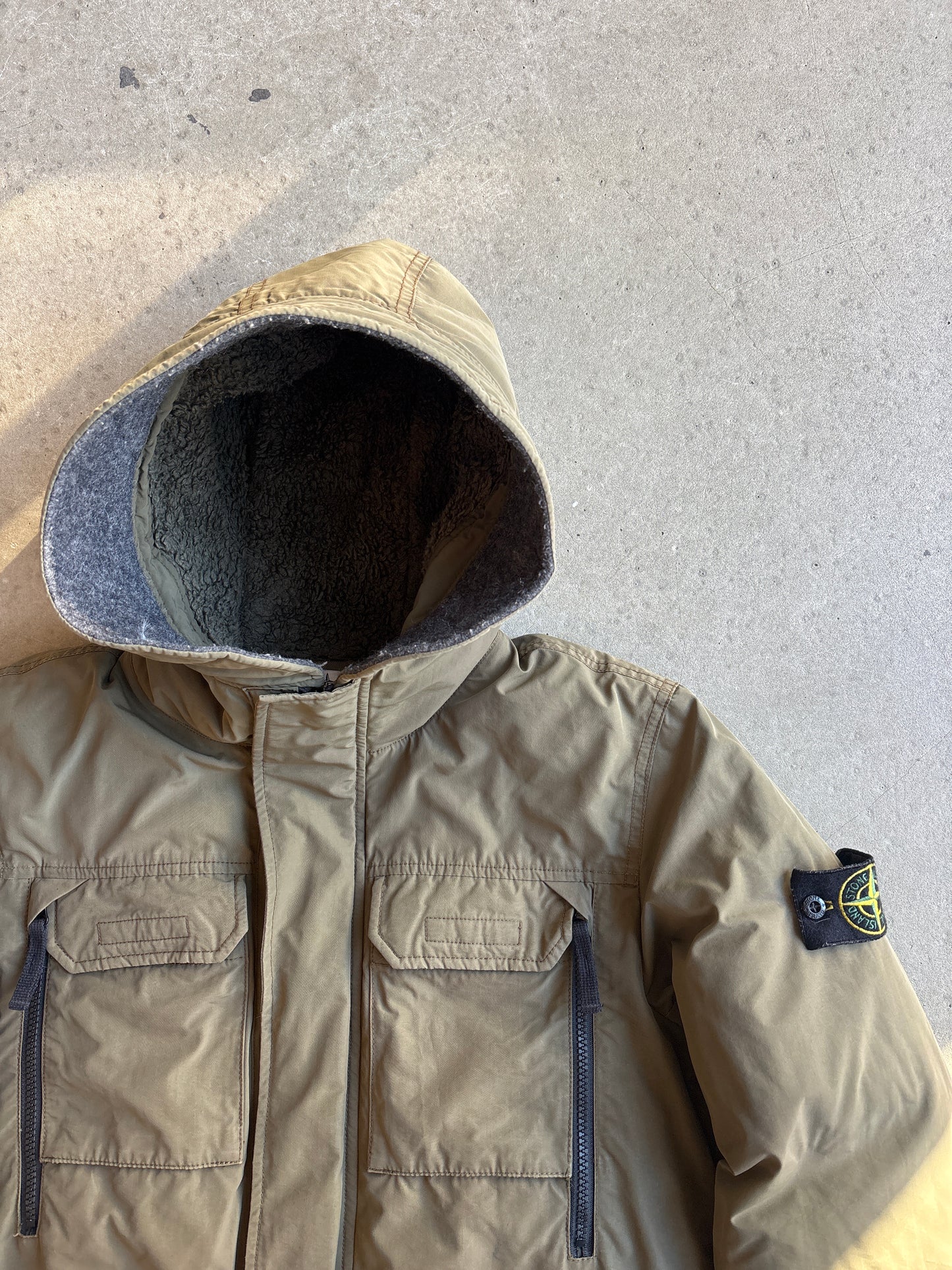 Stone Island Junior Down Jacket Khaki 14