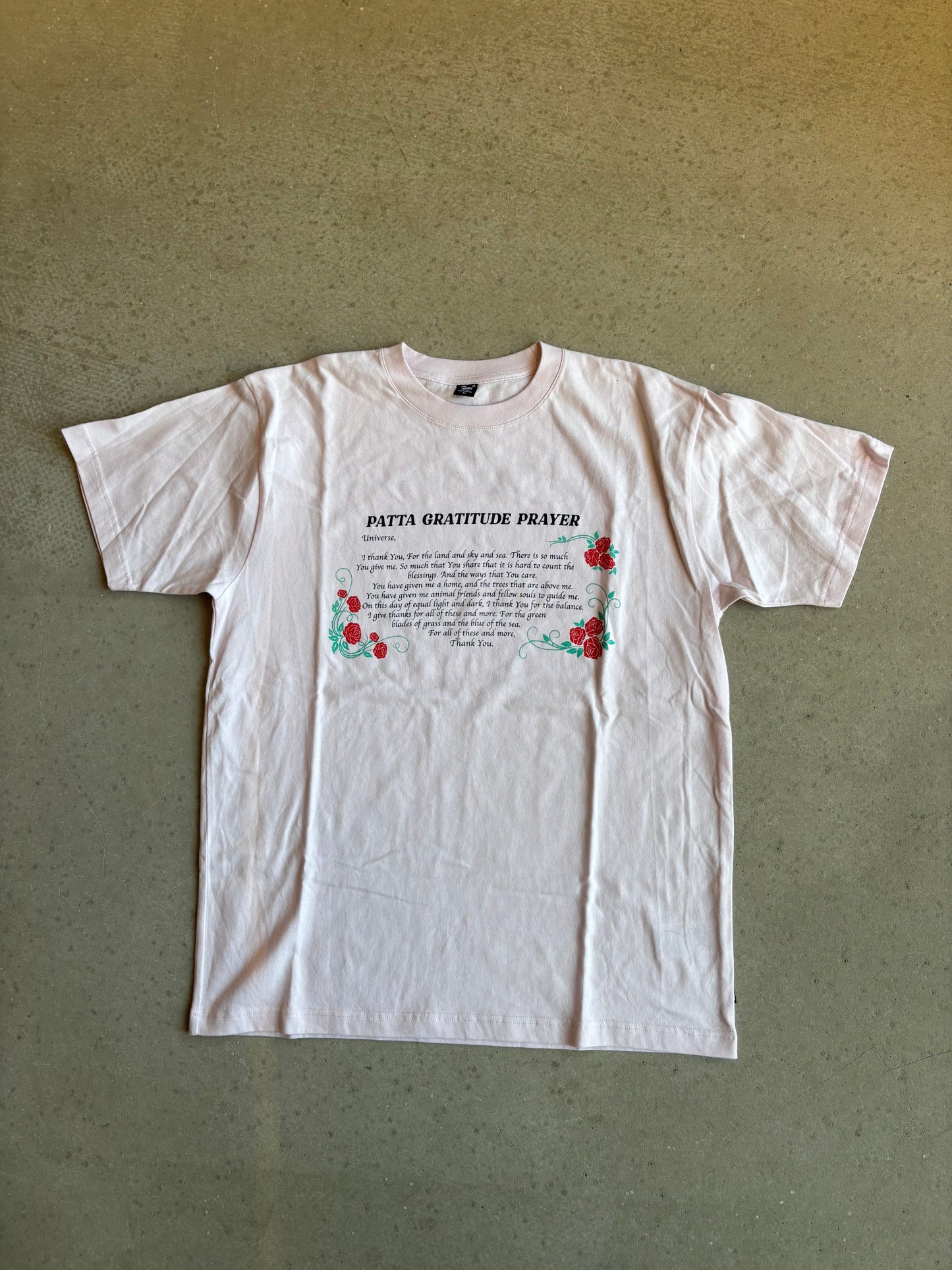 Patta Gratitude Prayer Pink Tee M