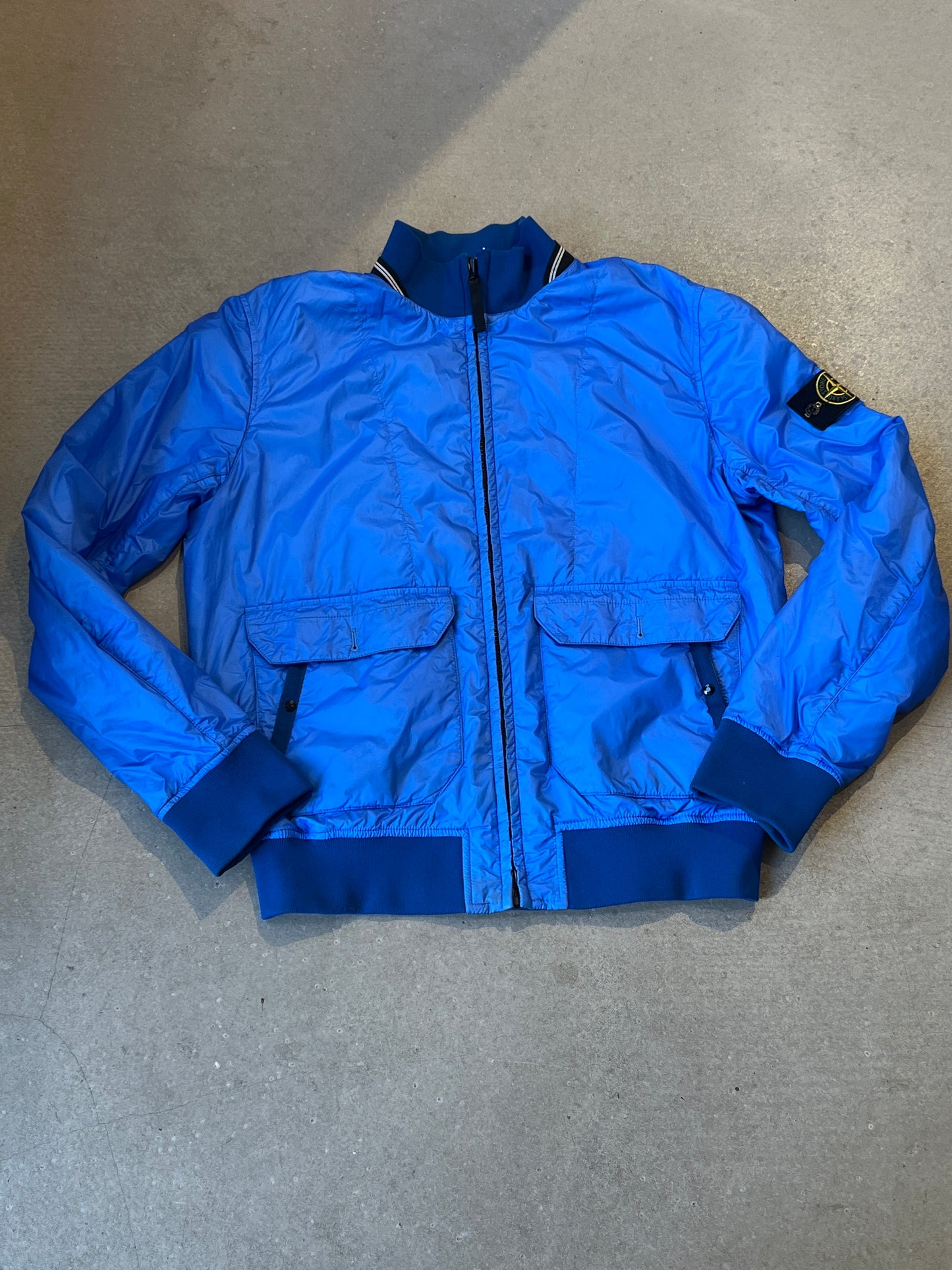 Stone Island Tyveck Micro Rip Stop Bomber Jacket Blue XL