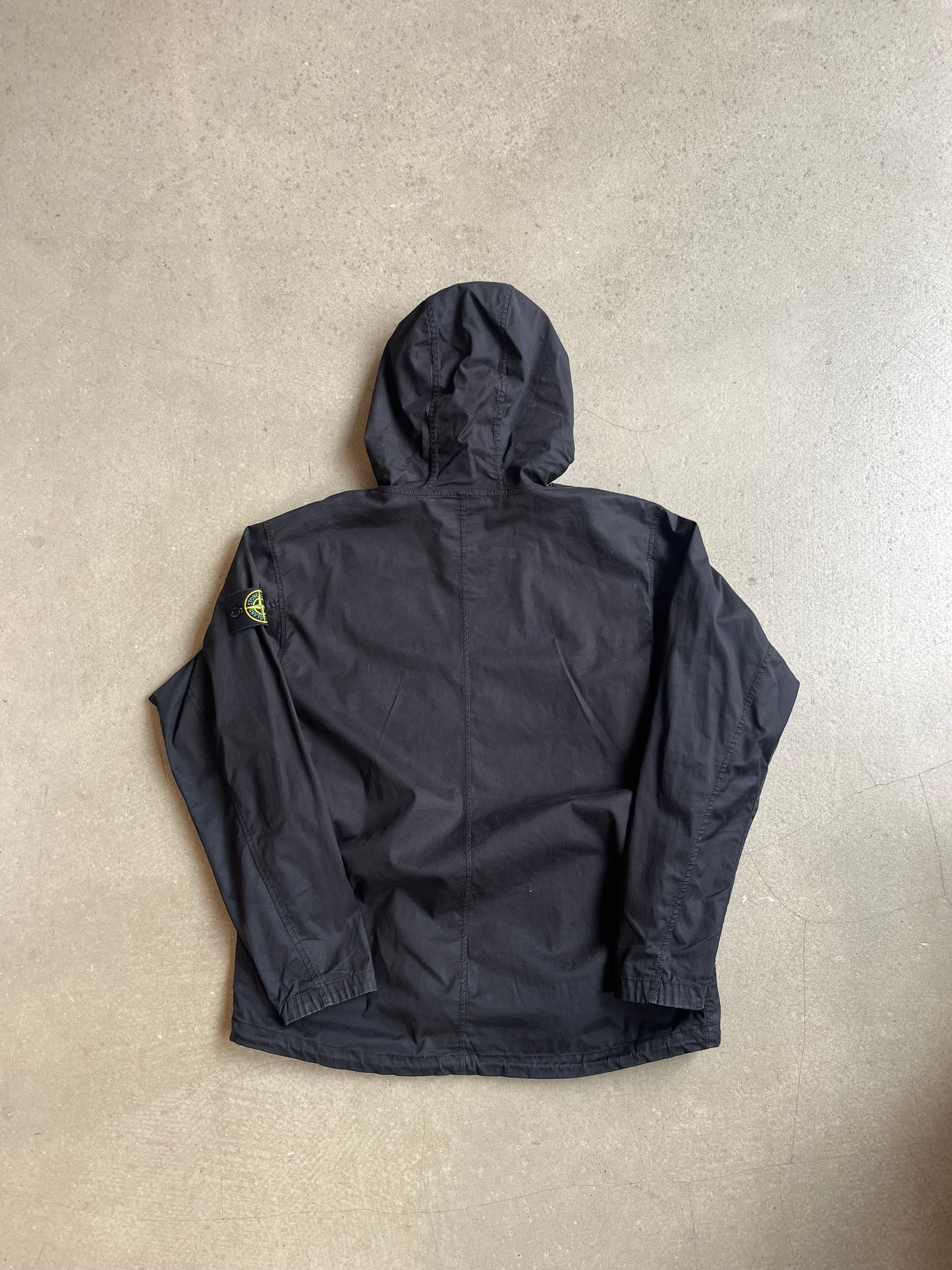 Stone Island Brushed Cotton Hooded Overshirt Black S
