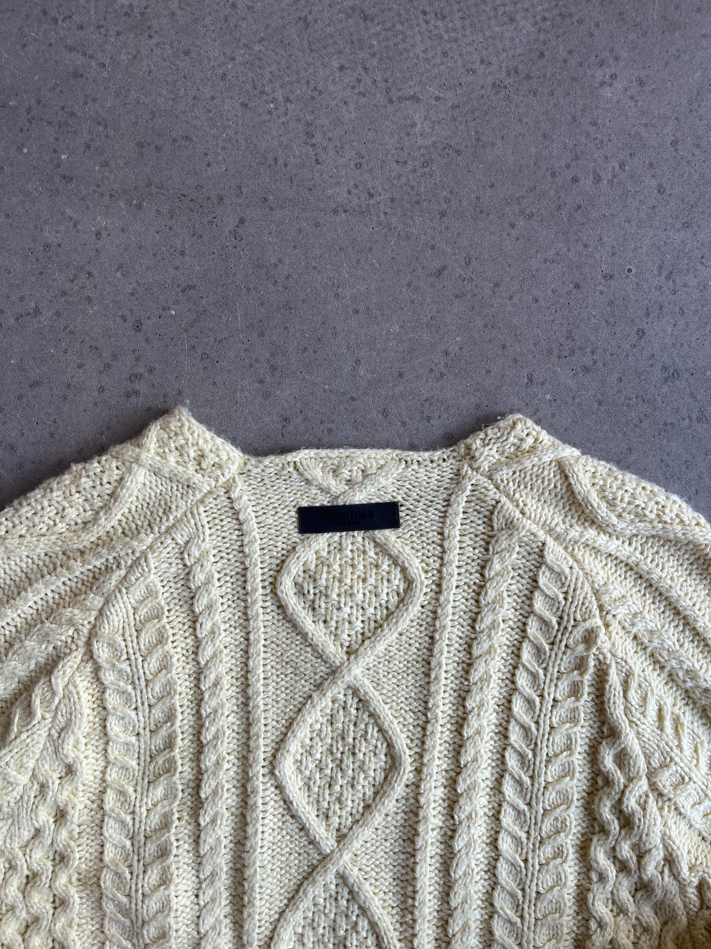 Fear Of God Essentials Cable Knit Sweater Yellow Medium