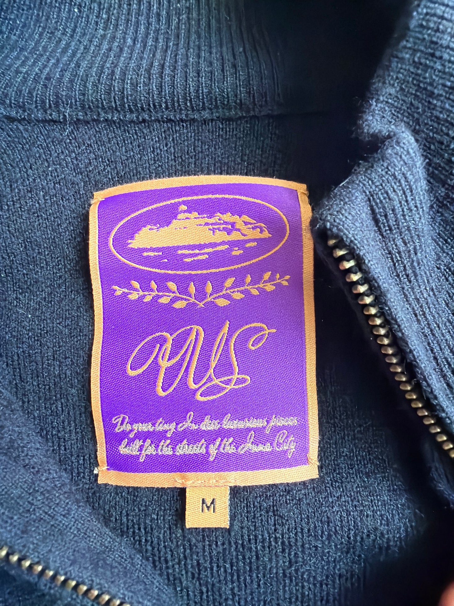 Corteiz CRTZ Knit Zip Up Navy M