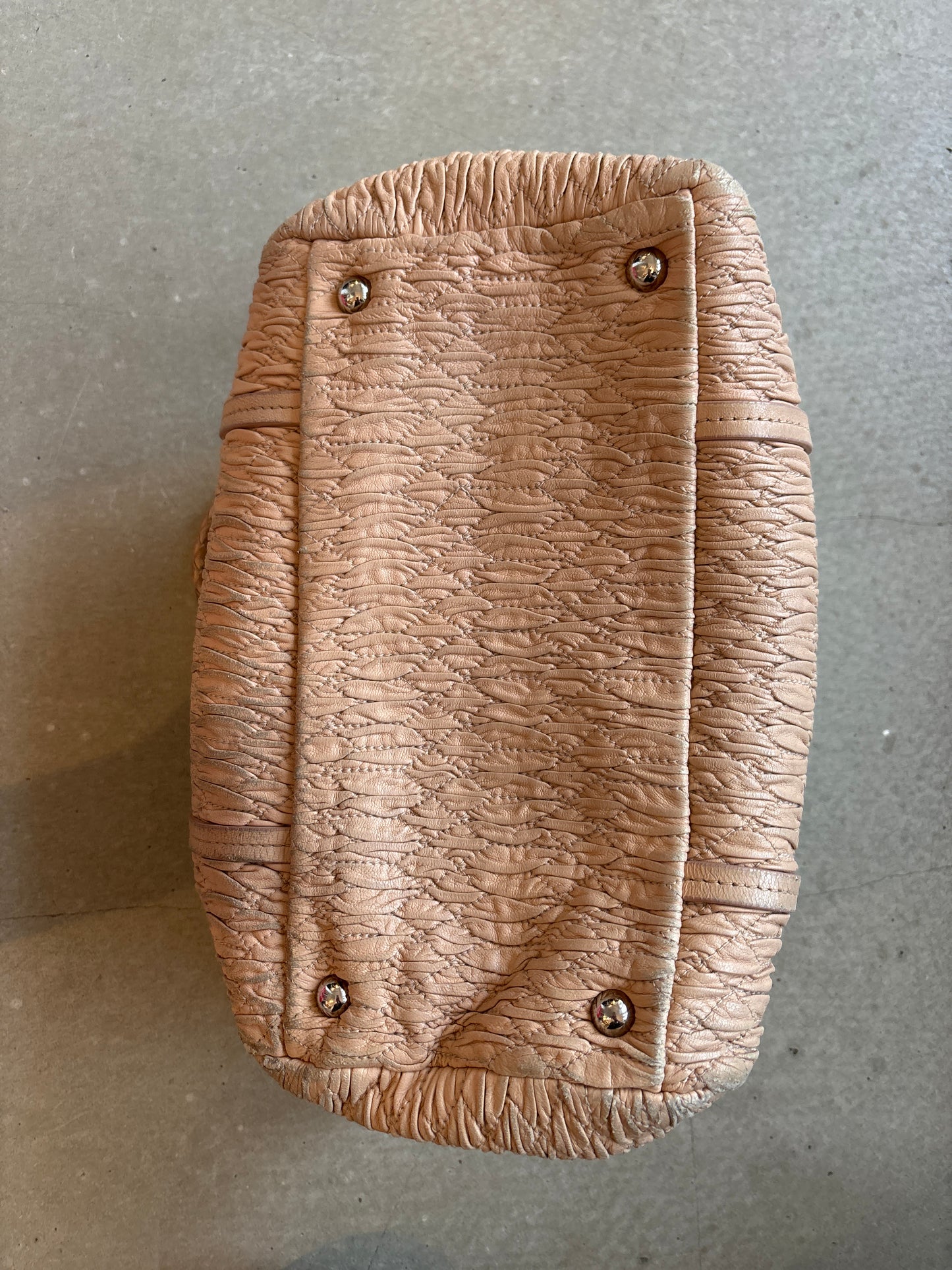 Miu Miu Cloquet Leather Shoulder Bag Beige