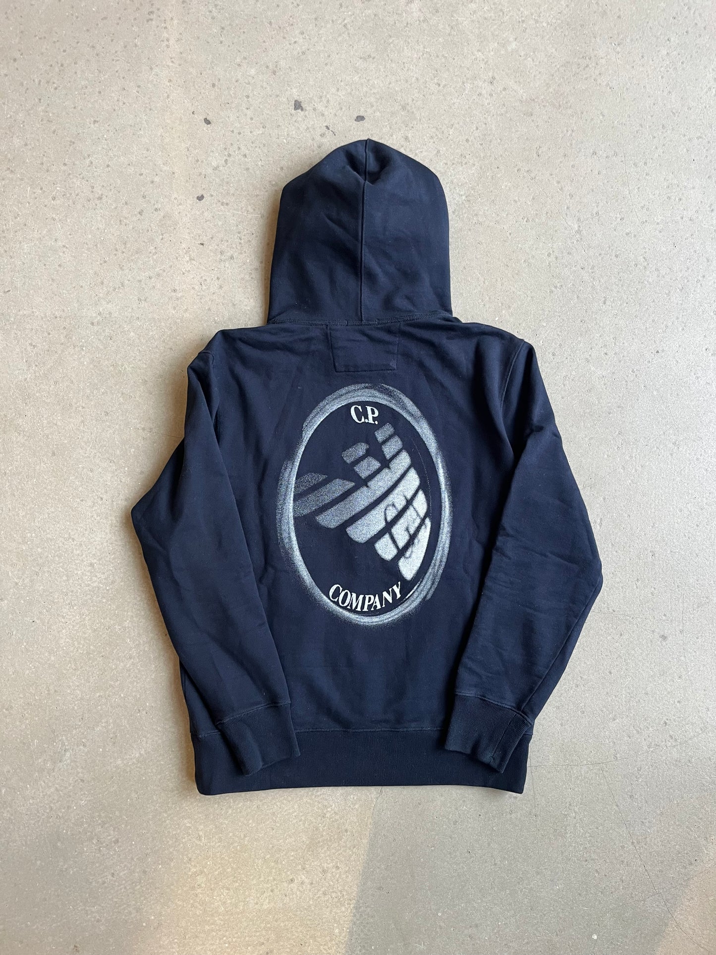 Cp Company X Armani Goggle Hoodie Navy Small