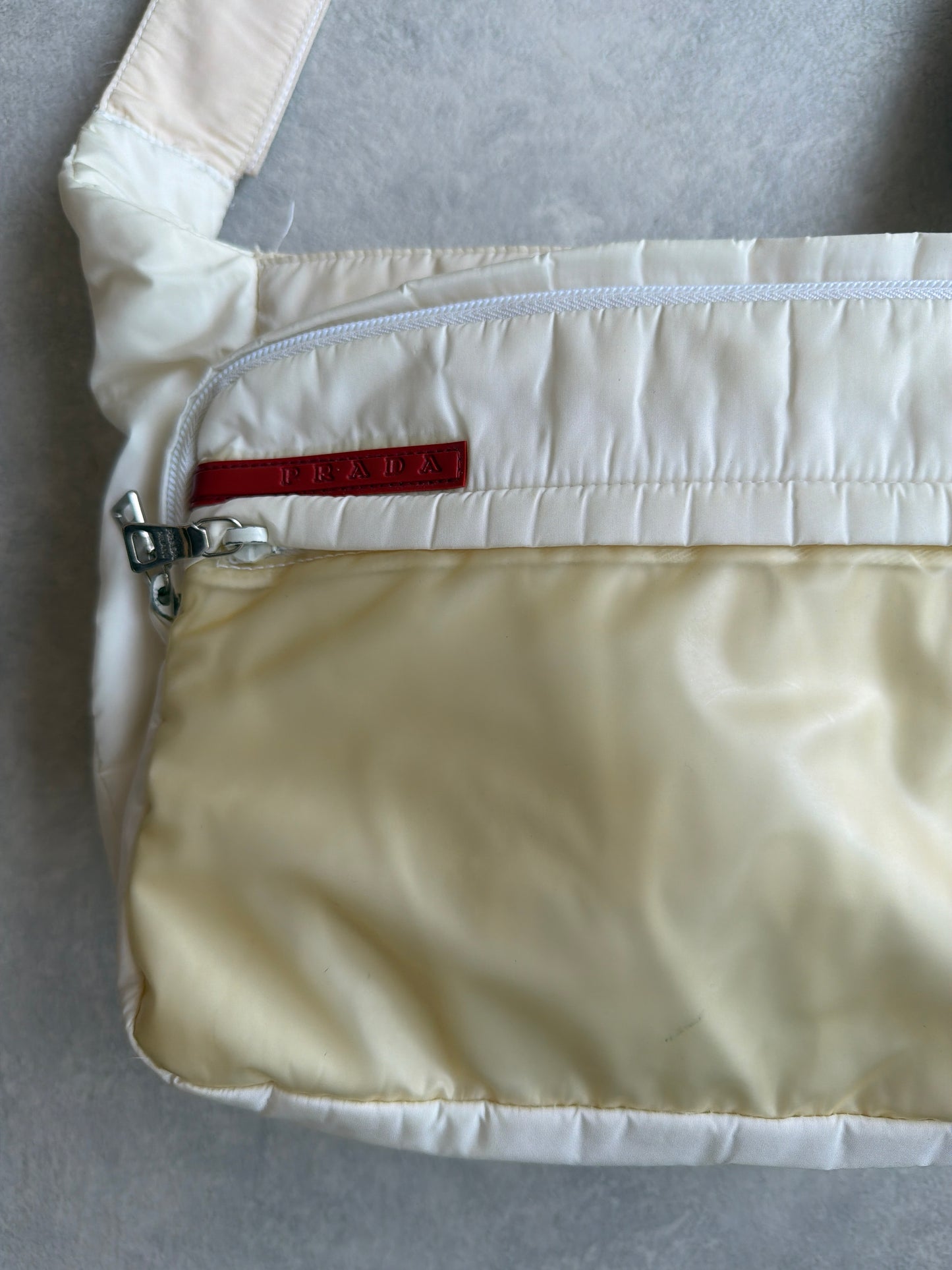 Prada Cahier Chain Sport Sling Bag White