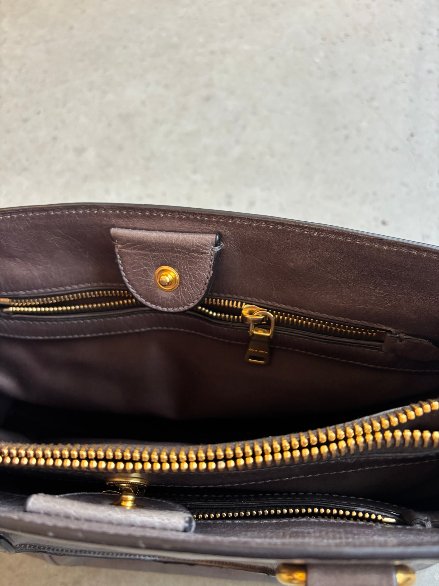 Miu Miu Vitello Leather Shiny Handbag