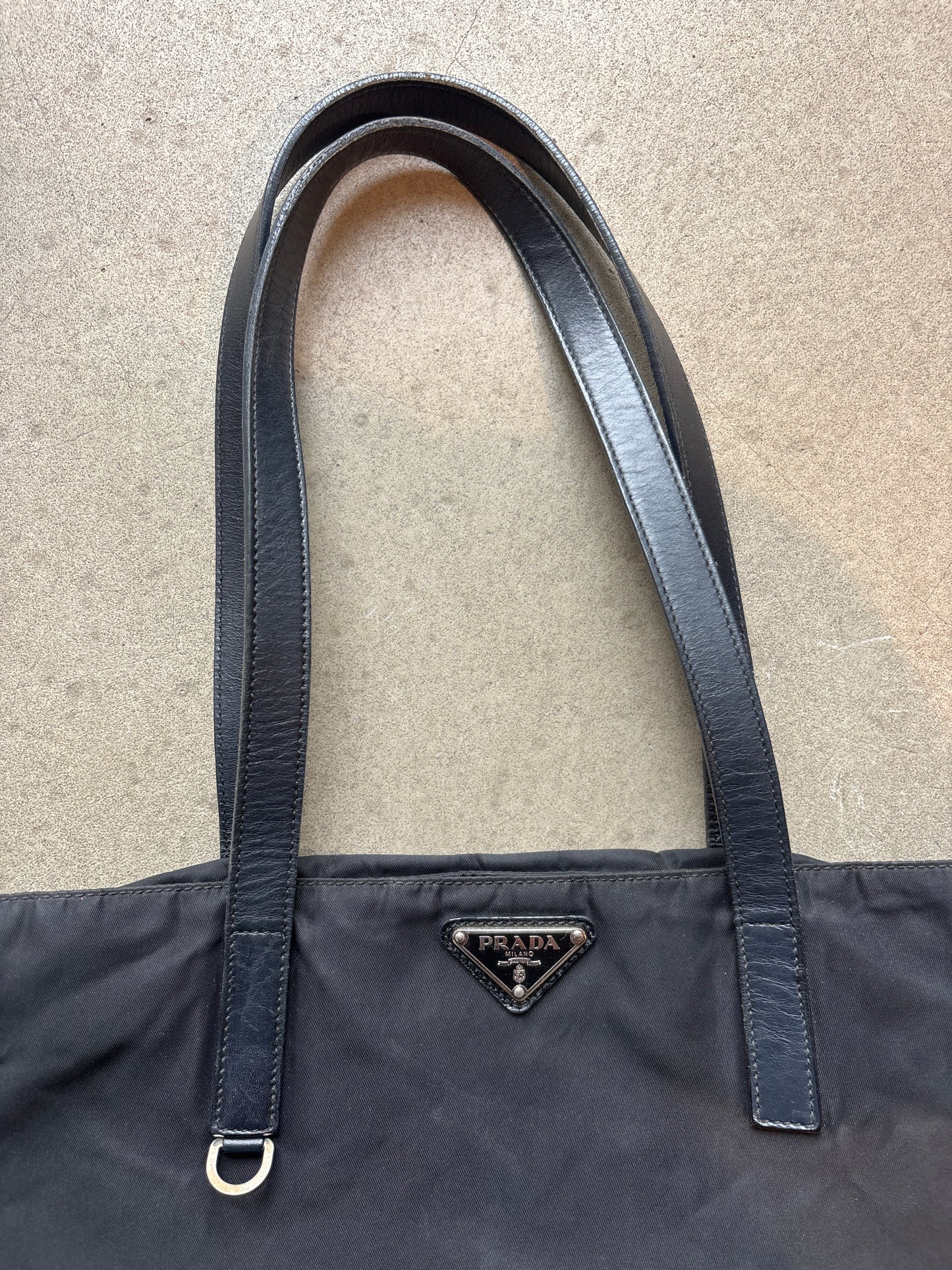 Prada Nylon Multi Pocket Handbag Black