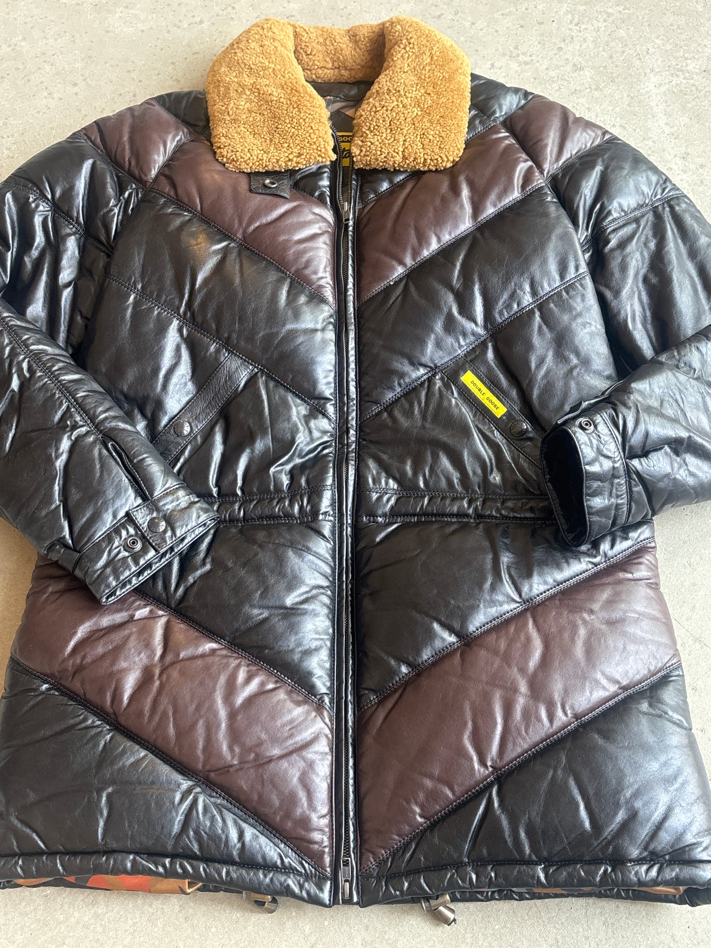 Double Goose X Patta Leather Bomber Brown Large