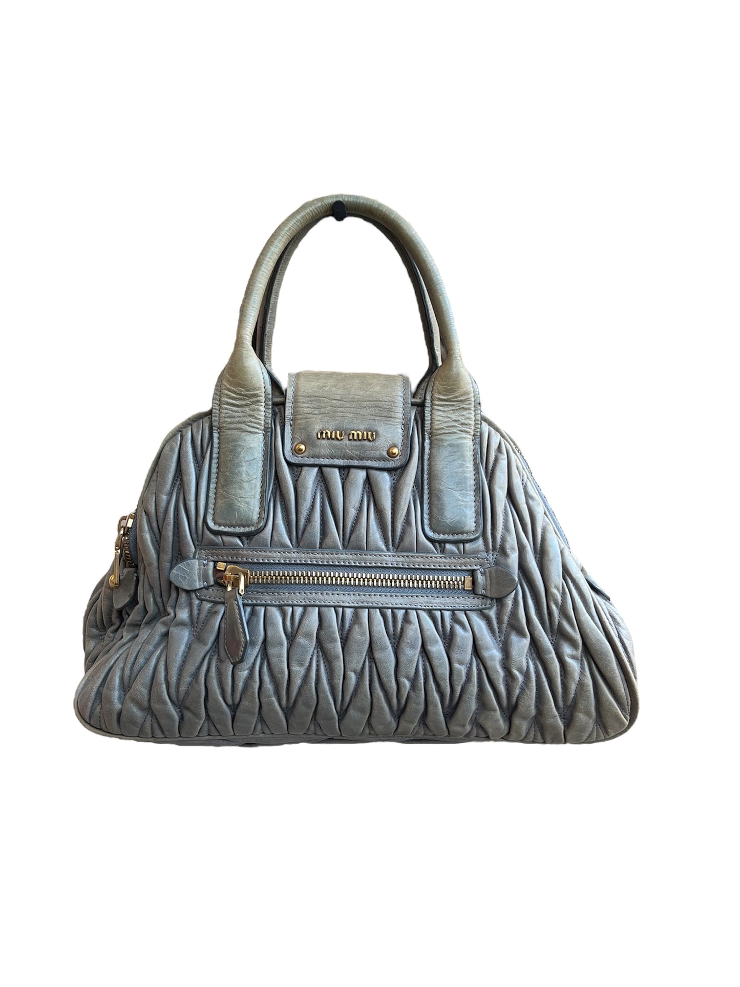 Miu Miu Soft Leather Handbag Grey
