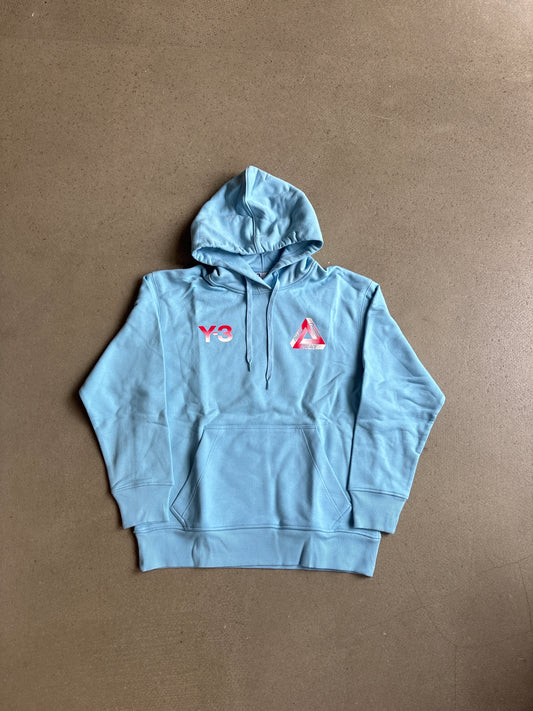 Palace Y-3 Logo Hoodie Blue