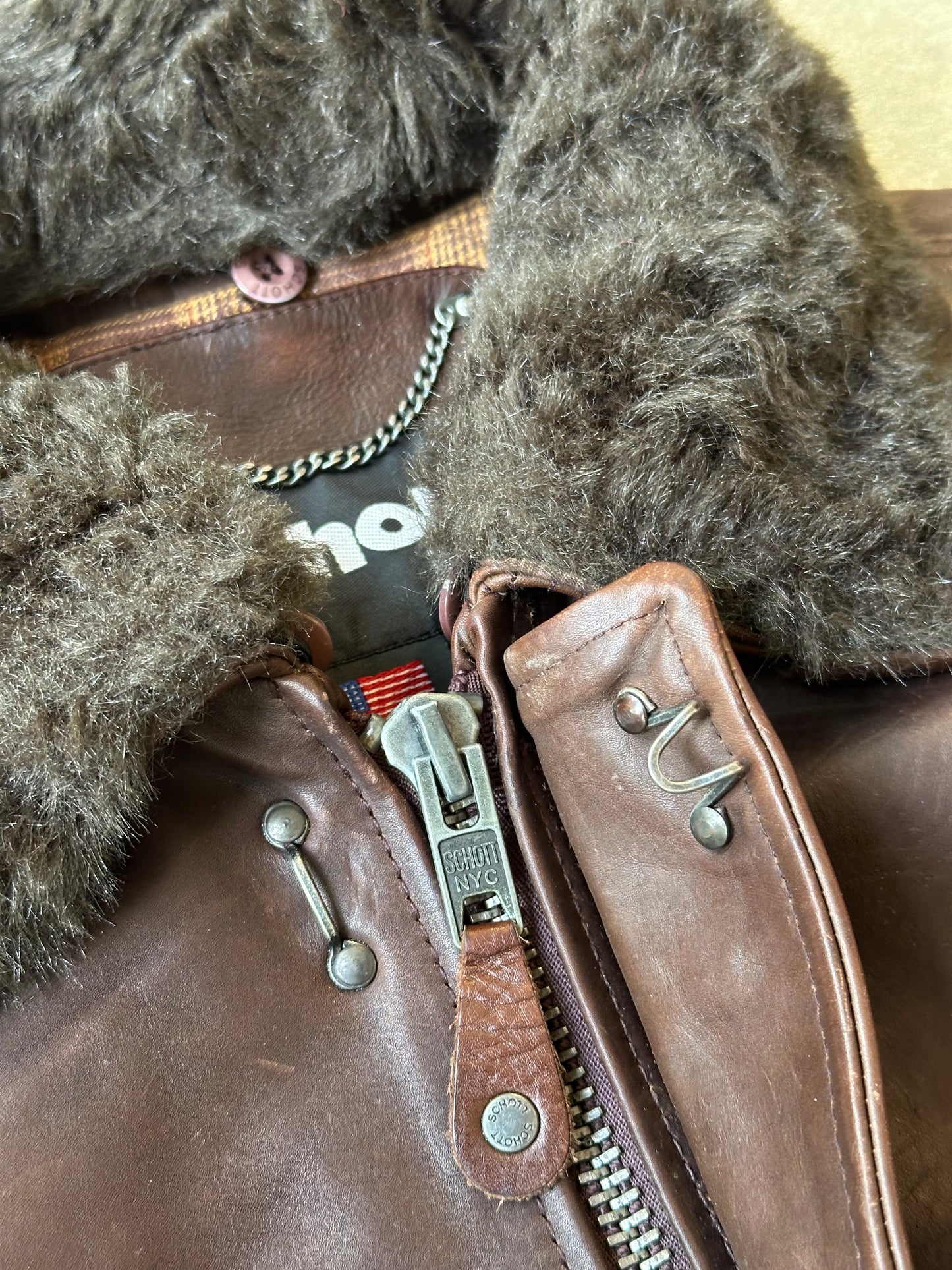 Schott Leather Top Gun Jackets Brown L