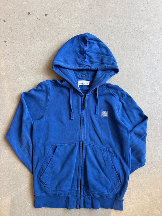 Stone Island Zip-Up Hoodie Blue M