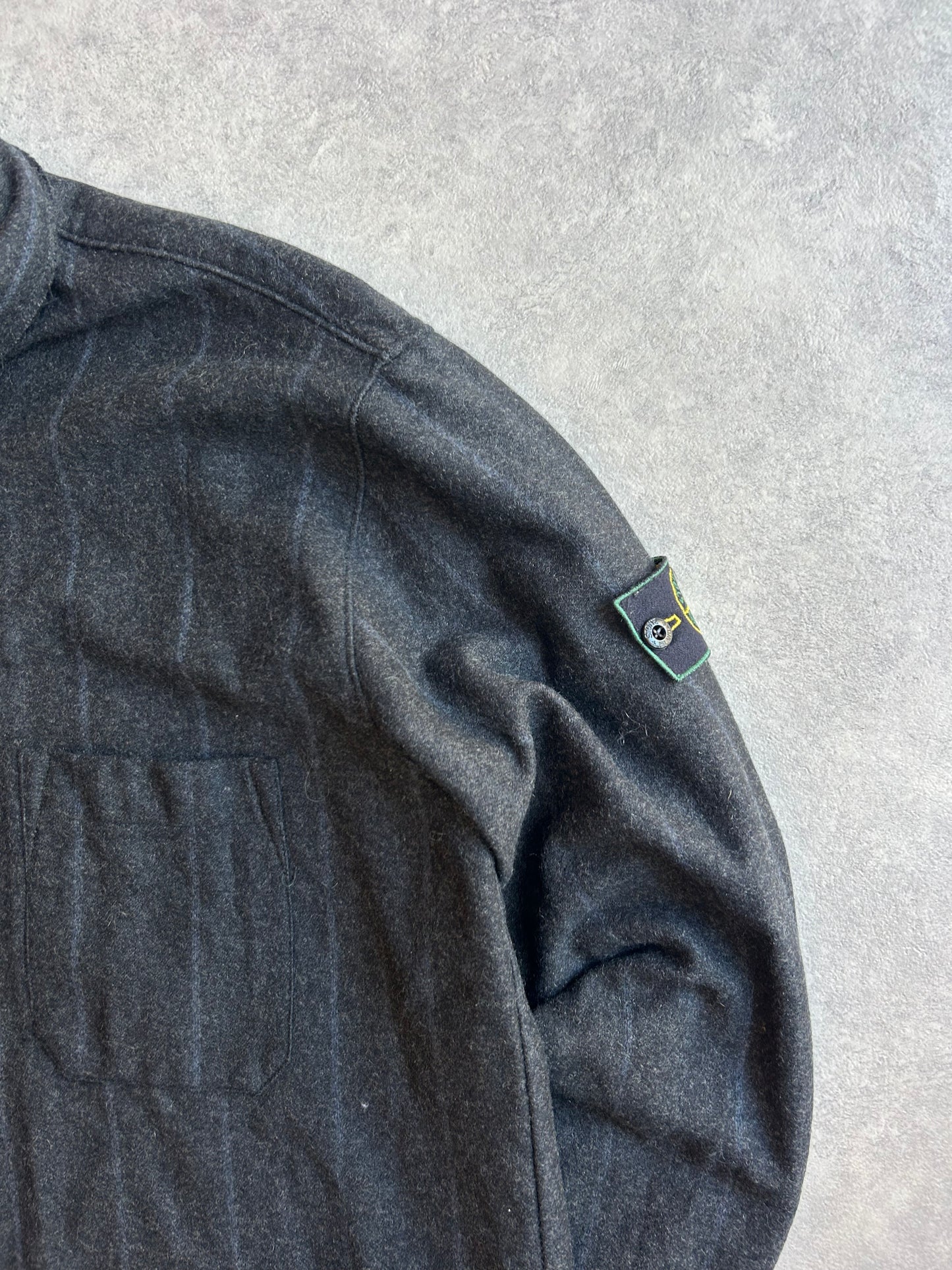 Stone Island 1995/96 Green Edge Wool Overshirt XXL