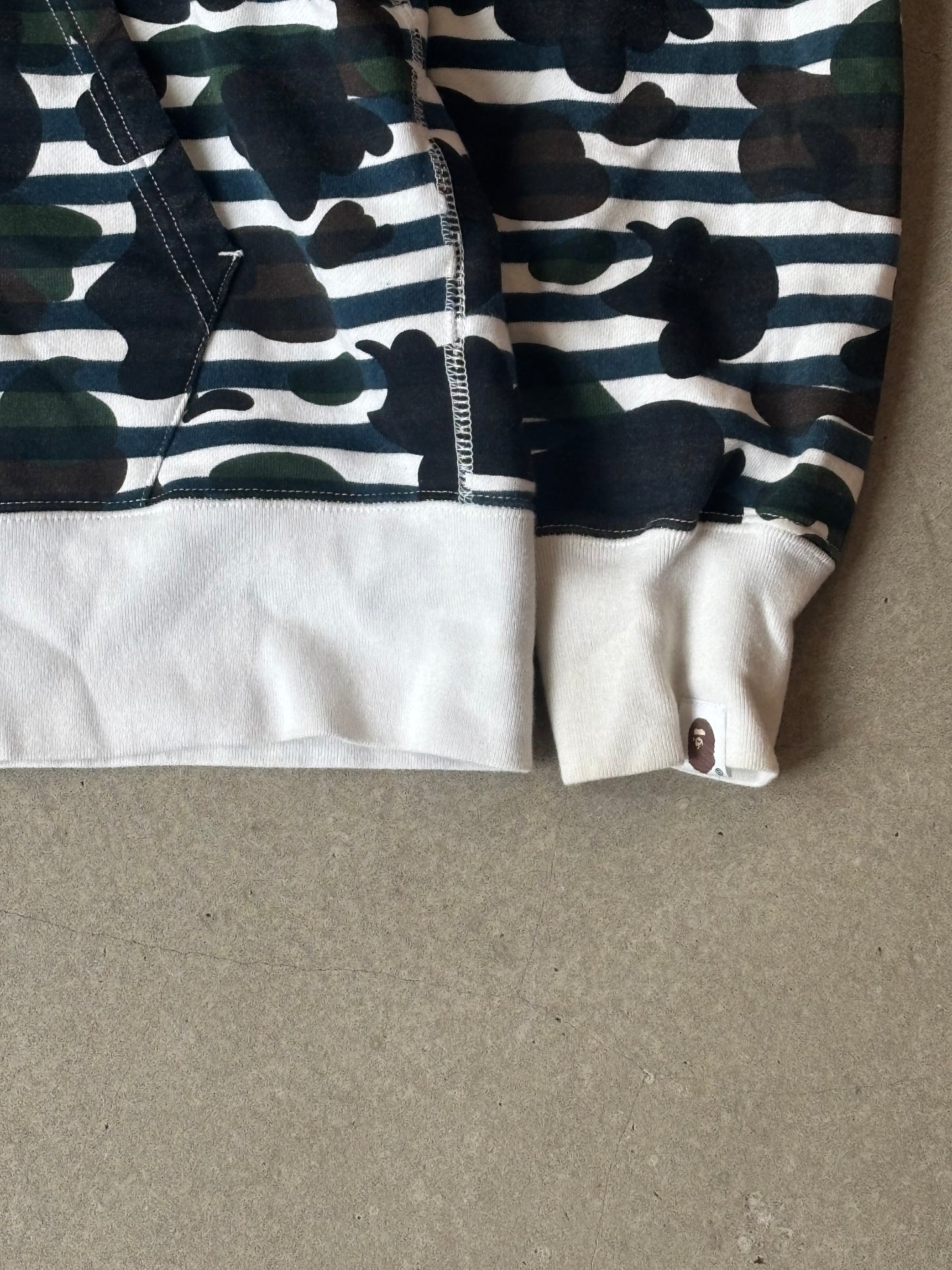 Bape Hoodie Striped Camo L