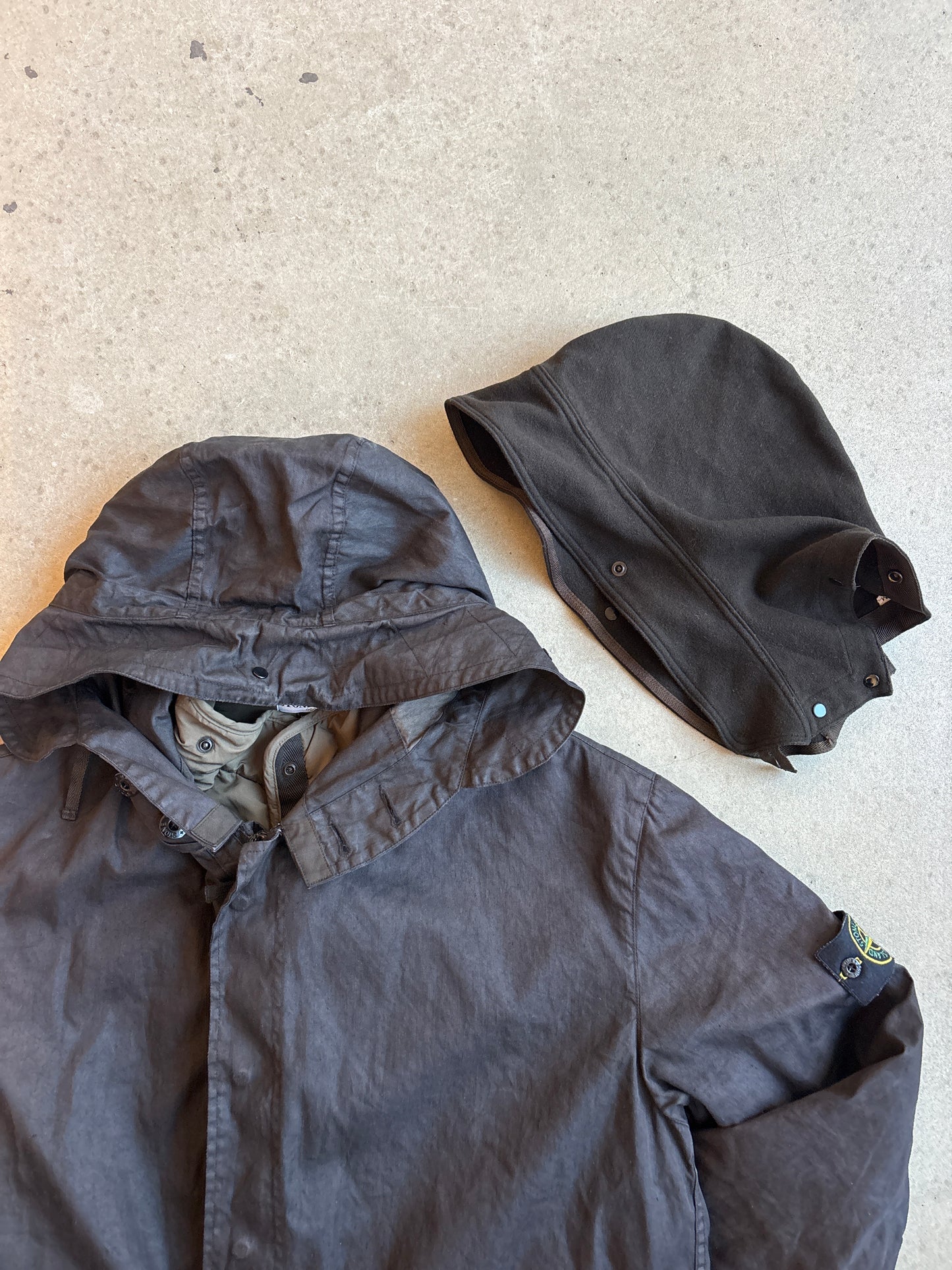 Vintage Stone Island Lino Flax Lined Parka Grey Medium