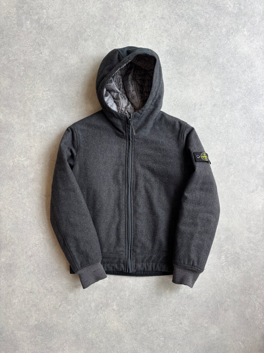 Stone Island Junior Softshell Hooded Full Zip Grey Junior 14YRS