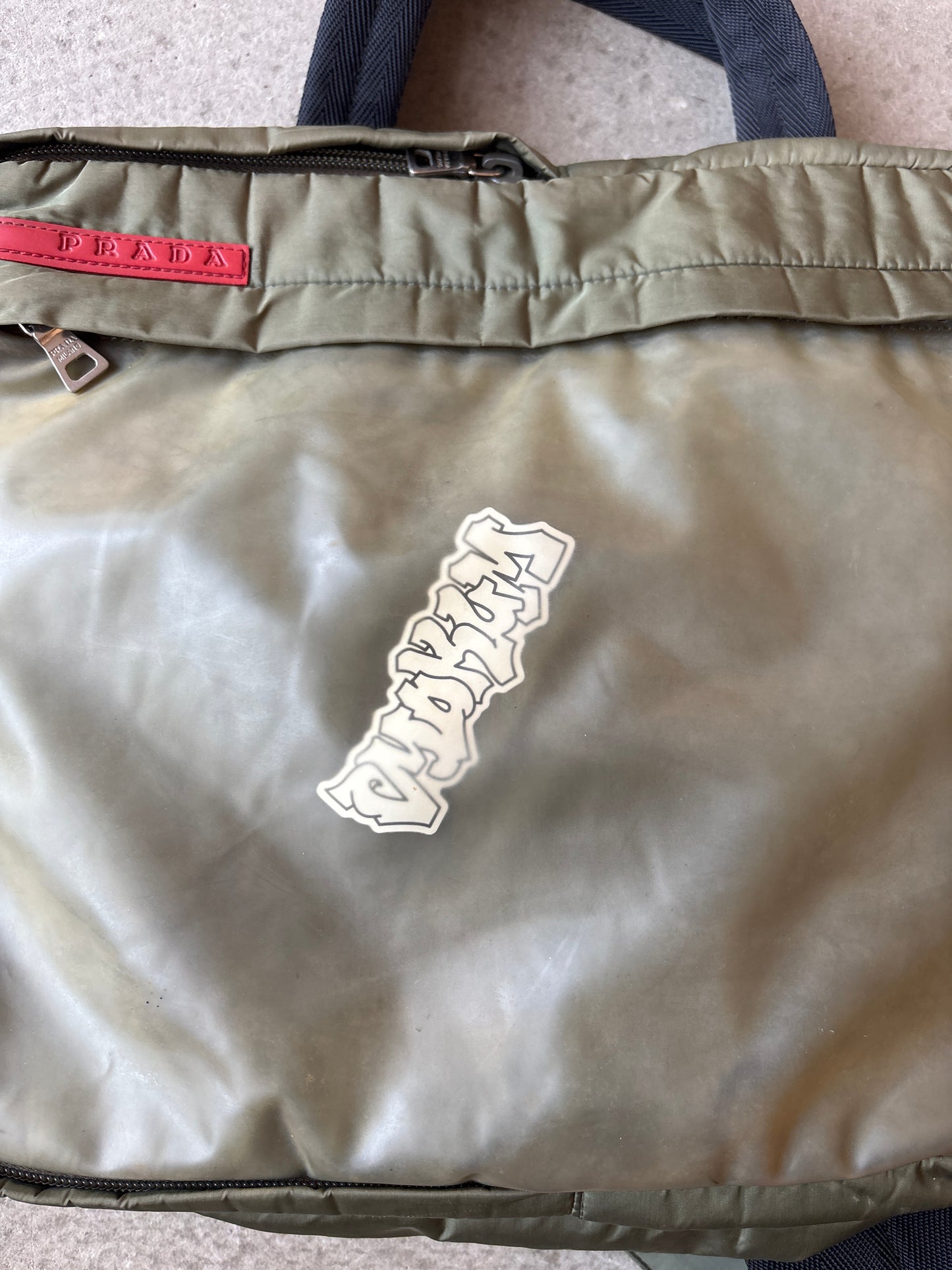 Vintage Prada Sport Transparent Messenger Bag Green