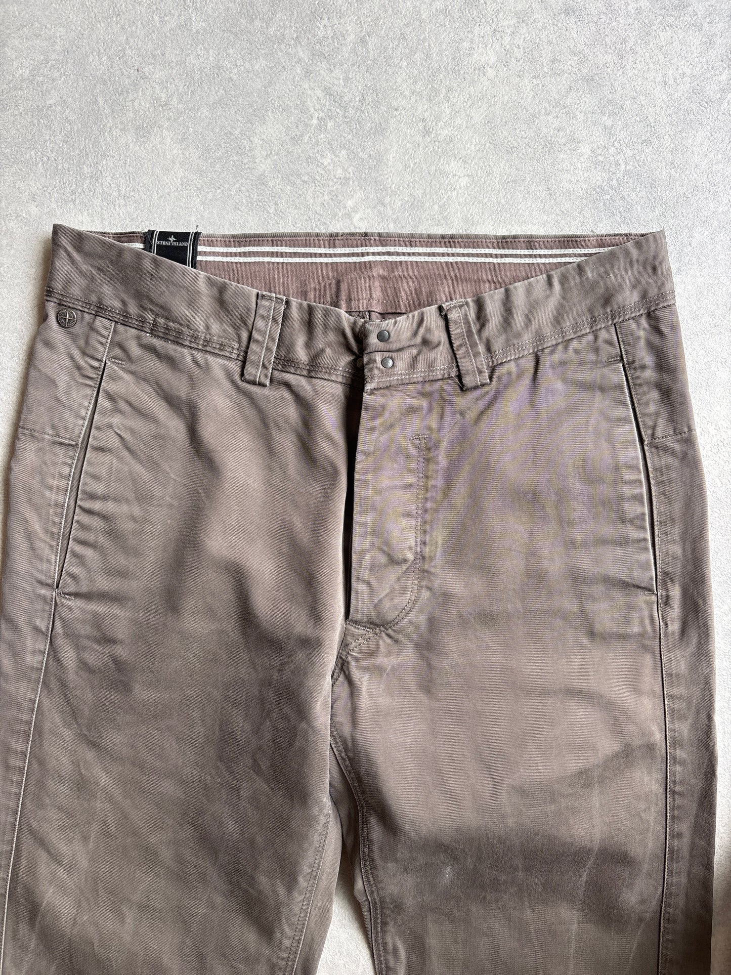 Vintage Green Edge Stone Island Pants Cream 52