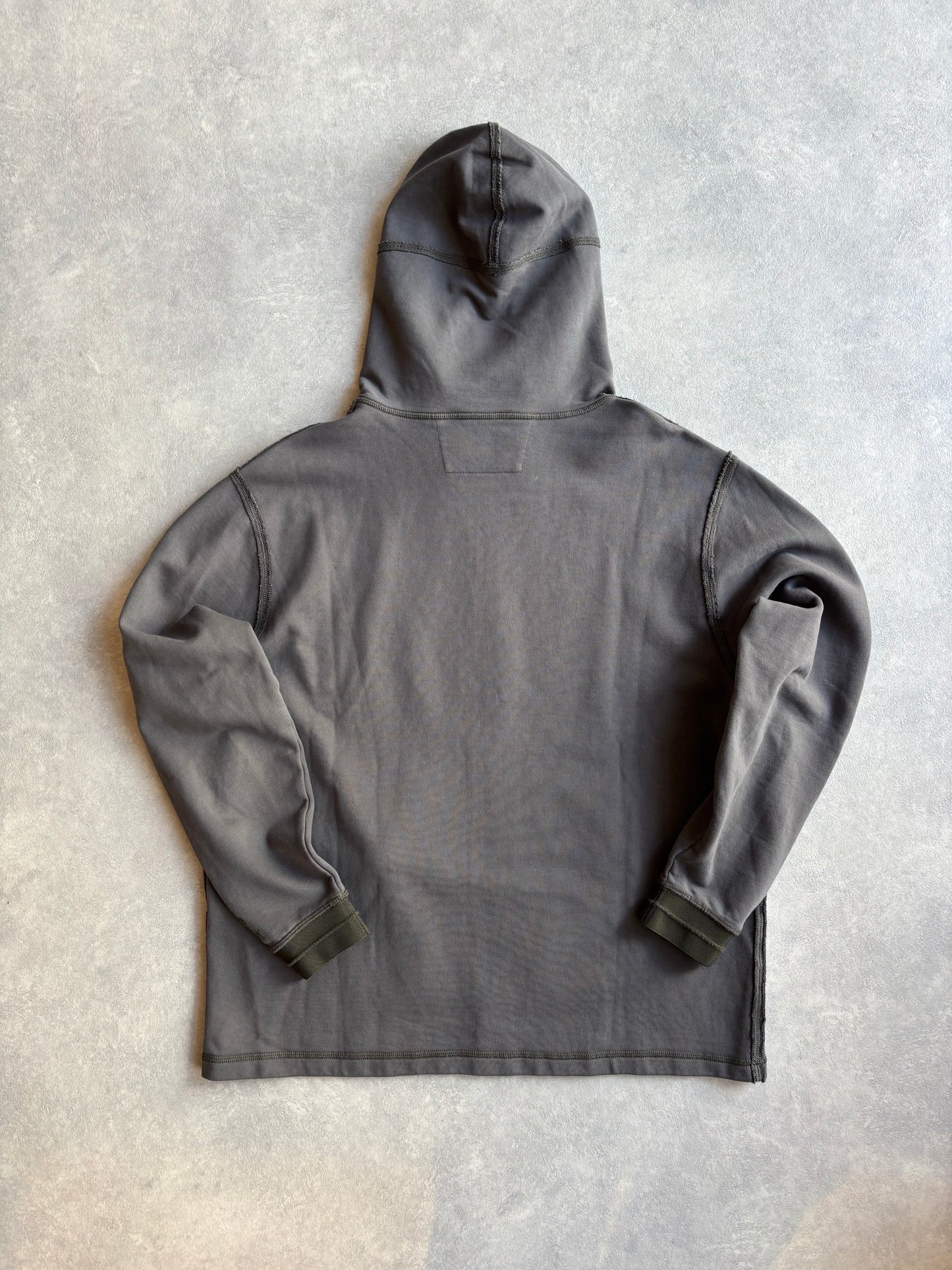 C.P. Company Zip Hooded Sweat Open Smoked Pearl