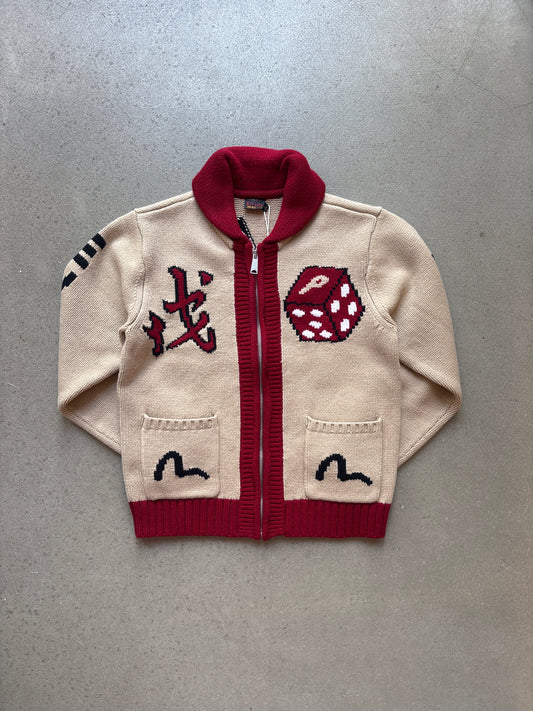Palace x Evisu Dice Cowichan Knit Cream