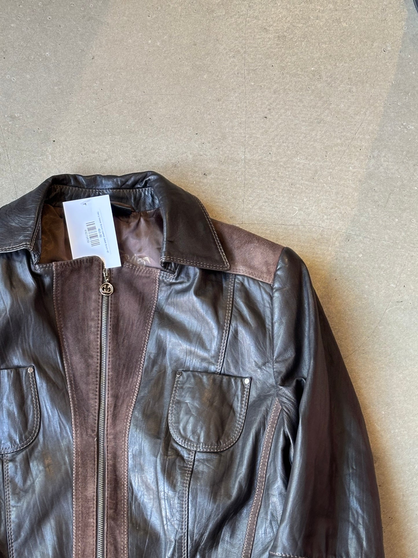 Gerry Weber Brown Leather Jacket Brown 42