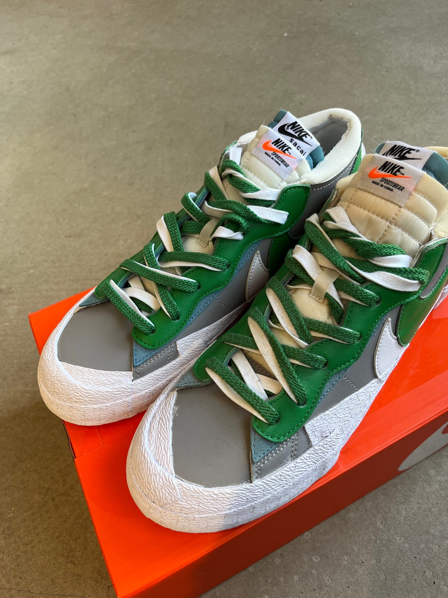 Nike Blazer Low Sacai Grey Green EU 46