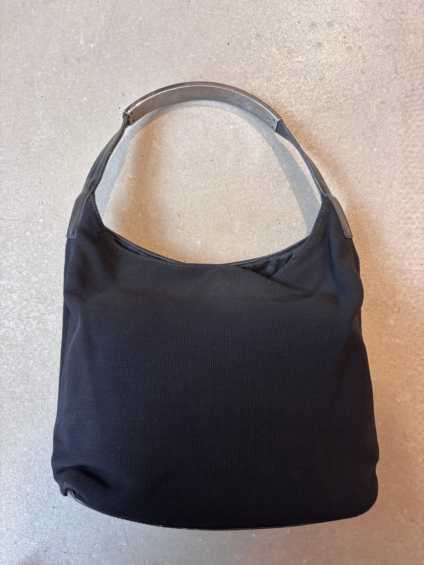Gucci Metal Strap Hobo Bag Black