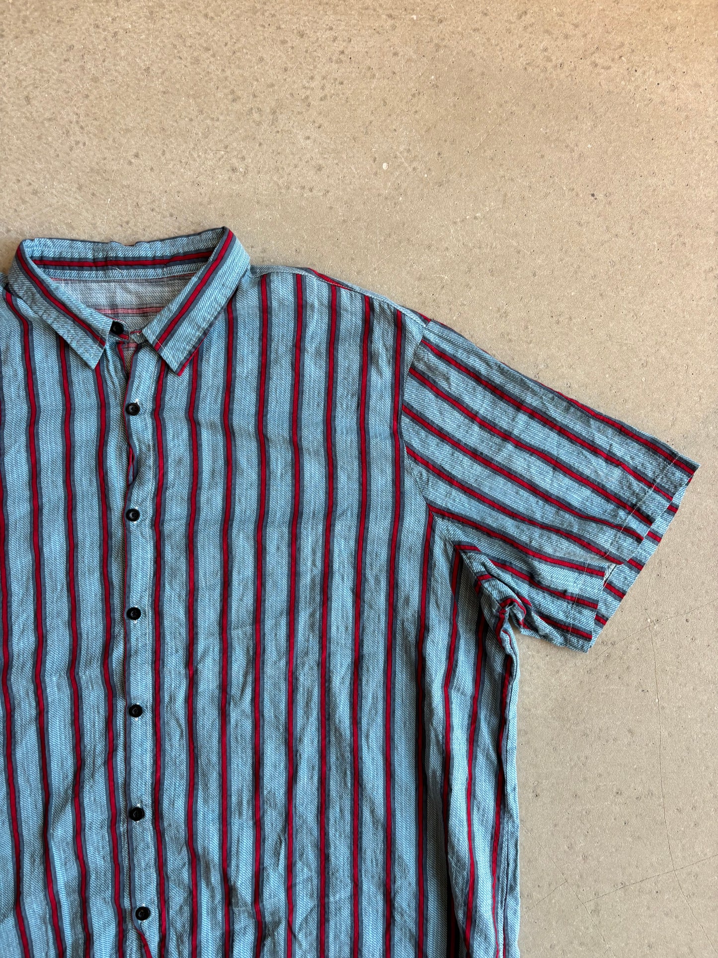 Vatpave Hawaiian Stripe Shirt Blue XXL