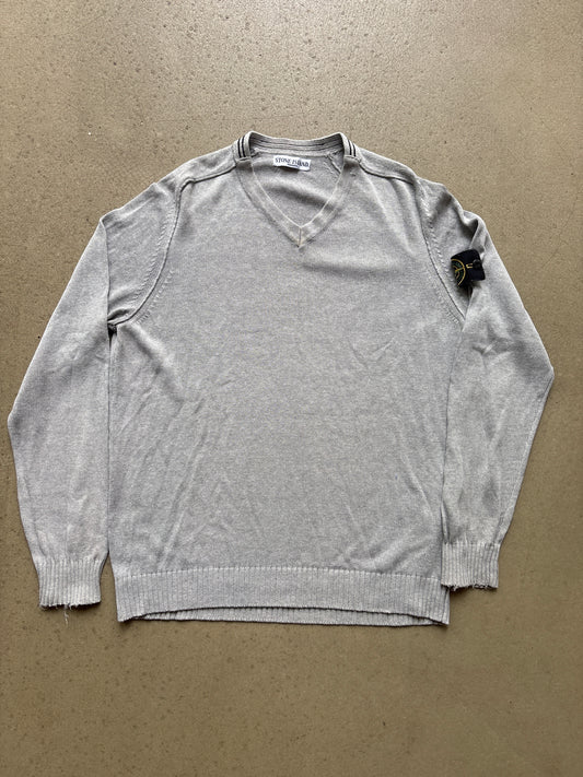 Stone Island Knit V-neck Sweater Grey XL