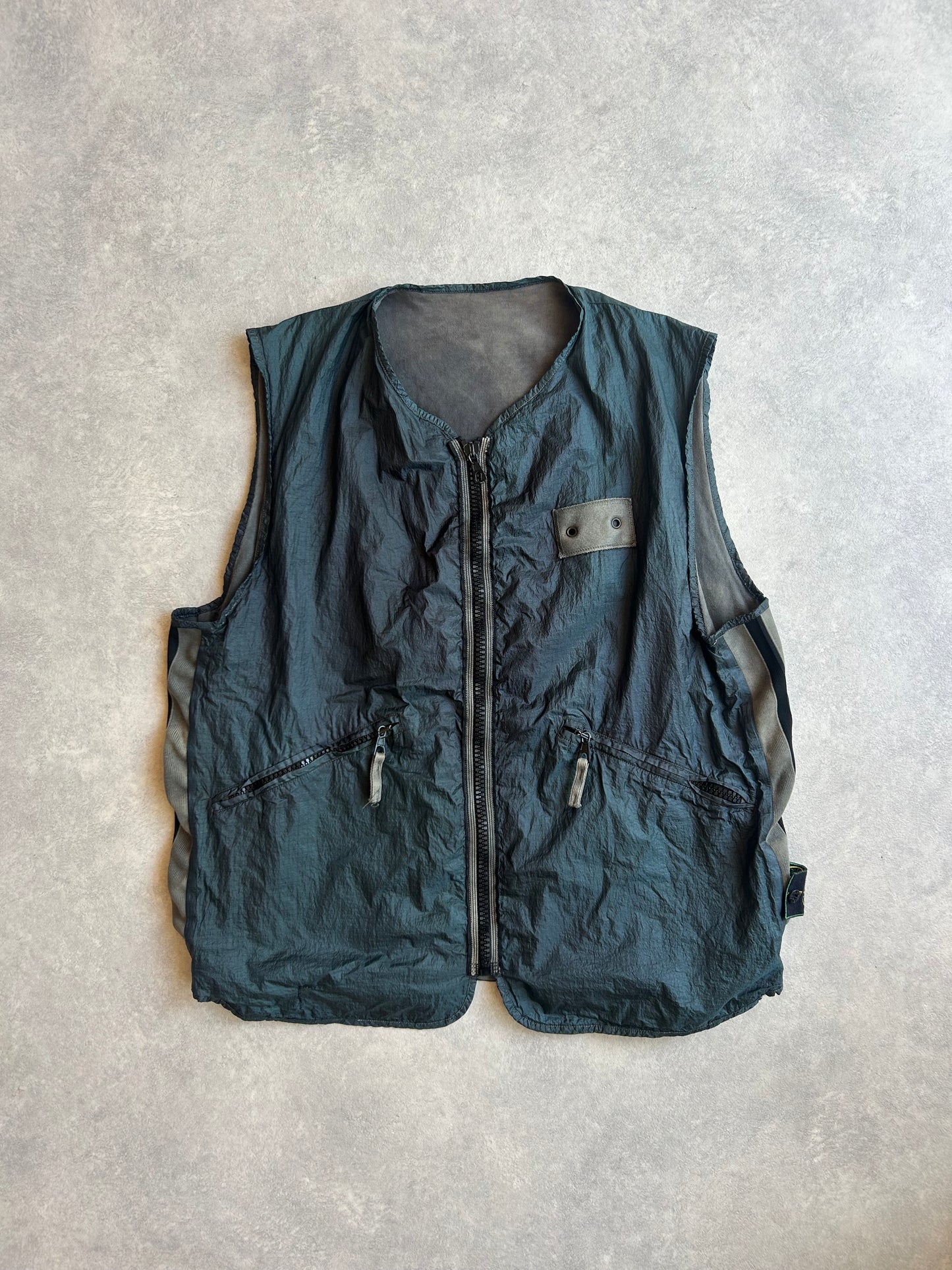 Stone Island 1996 Reversible Green Edge Vest XL