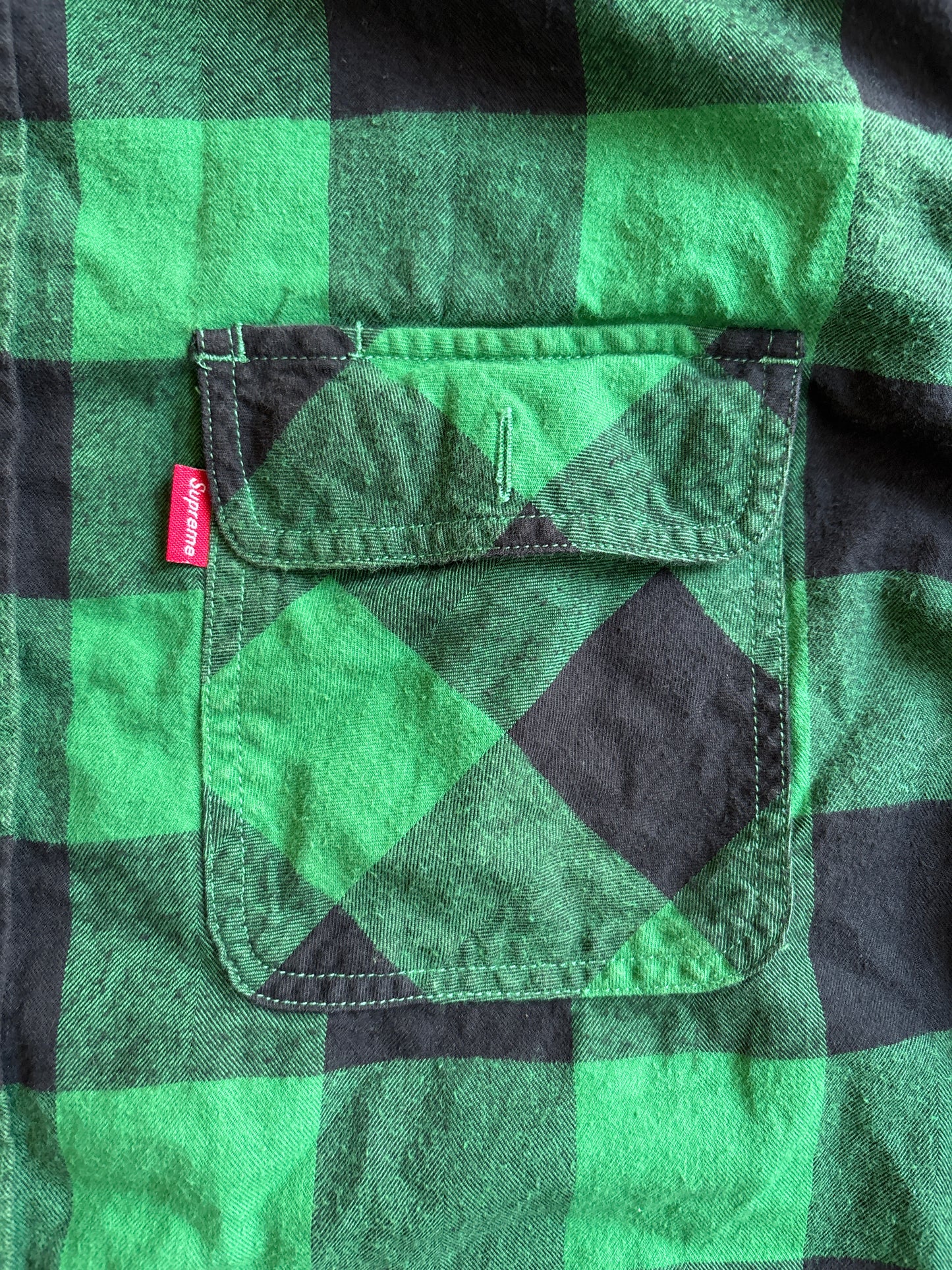 Supreme Herringbone Check Flannel Green XL