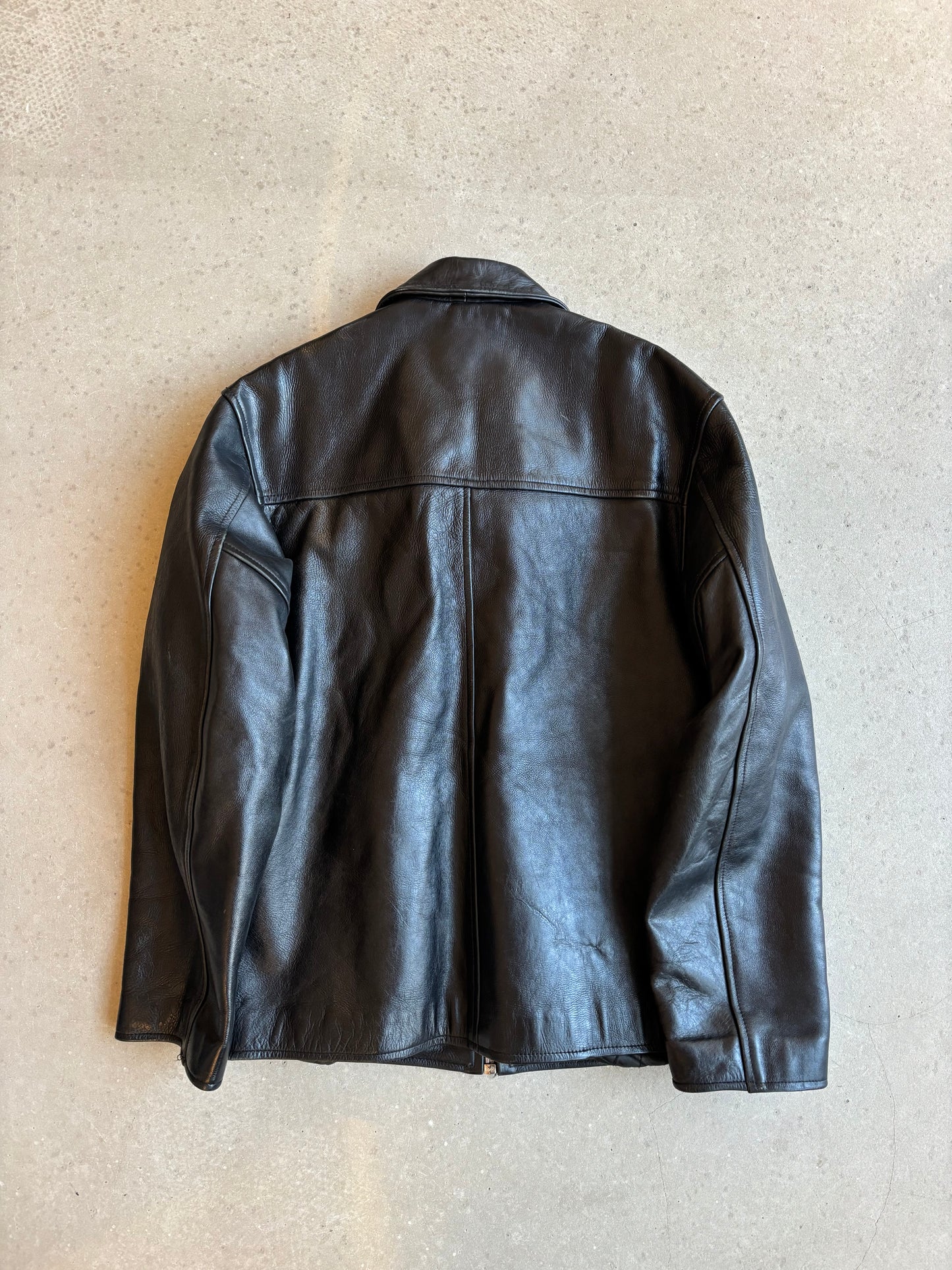 Schott Leather Padded Jacket Black Medium