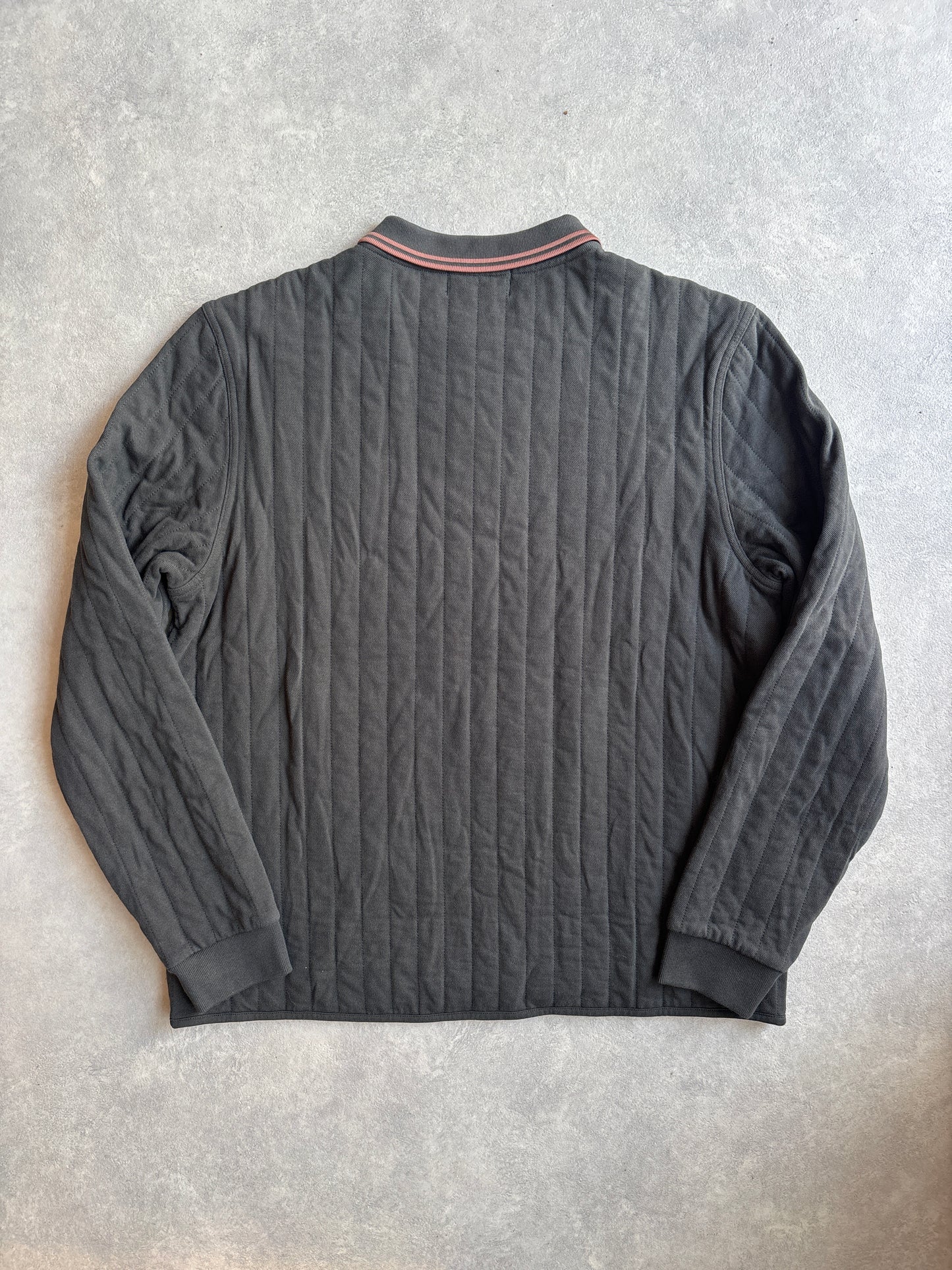 Fred Perry X Craig Green Quilted Polo Sweater Grey Large