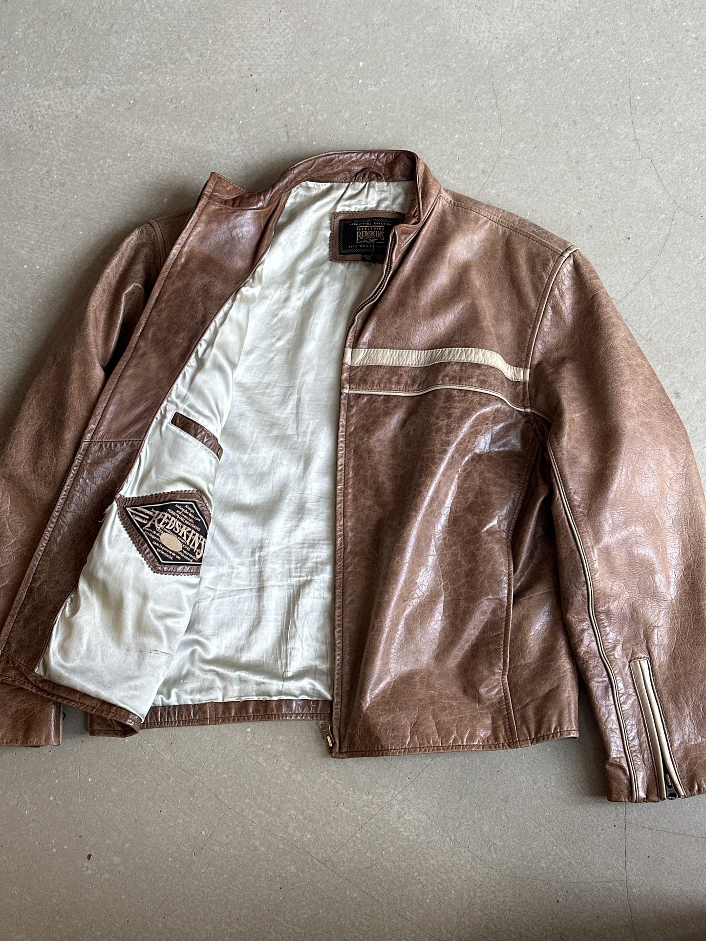 Redskins Leather Jacket Brown XL