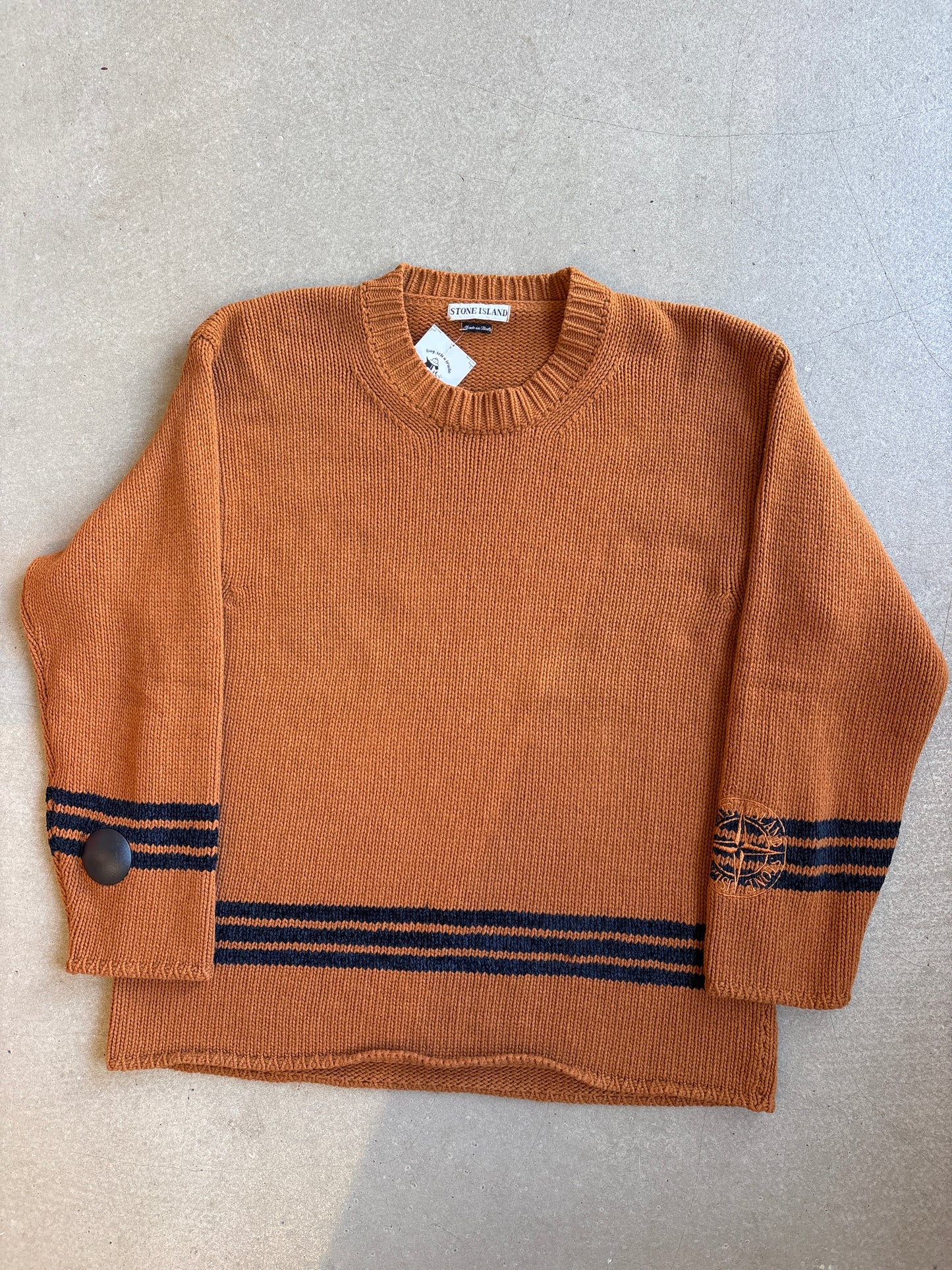 Vintage Stone Island Arm Logo Knit Brown Medium
