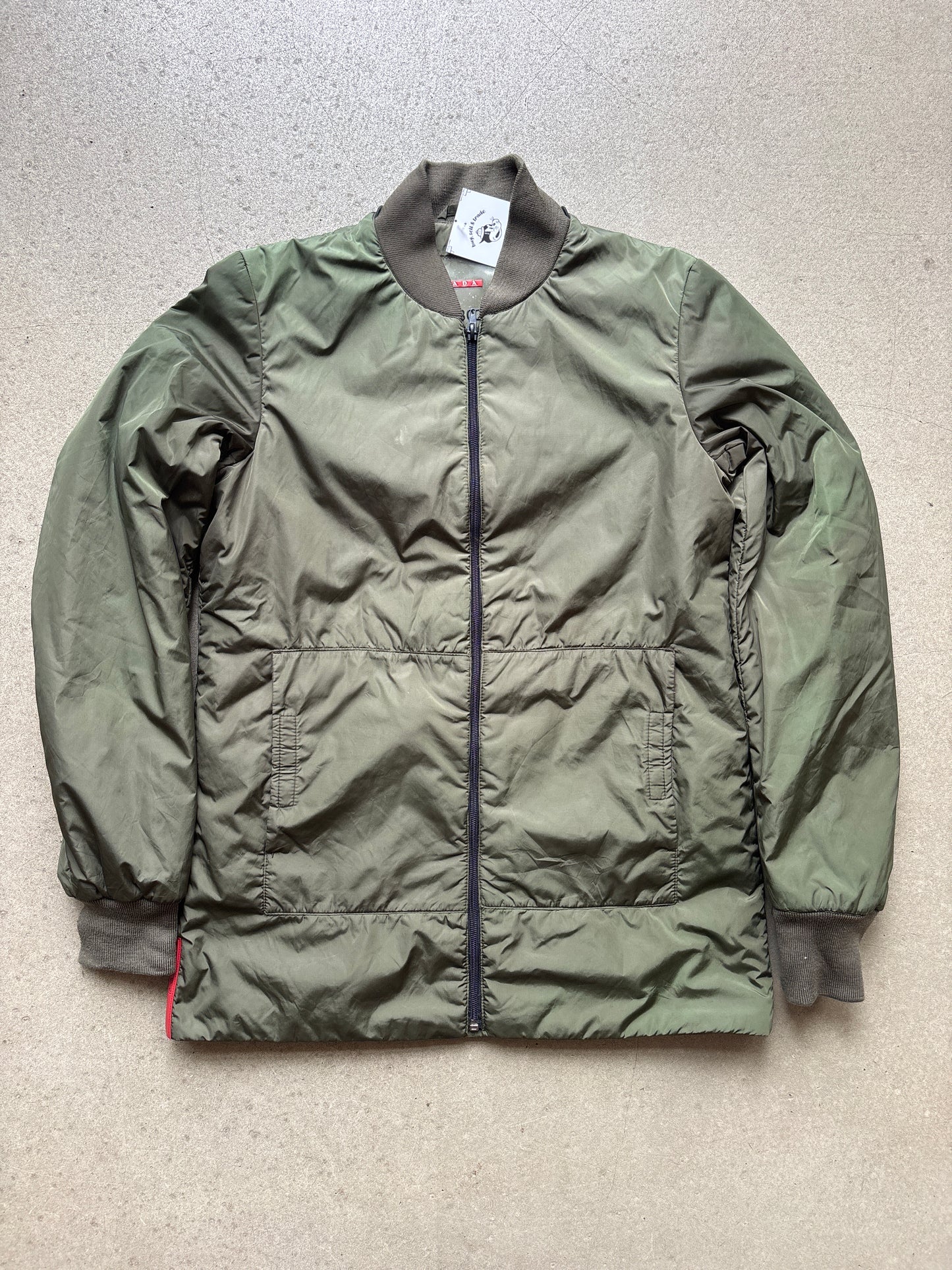 Prada Nylon Rib Jacket Army Green 42