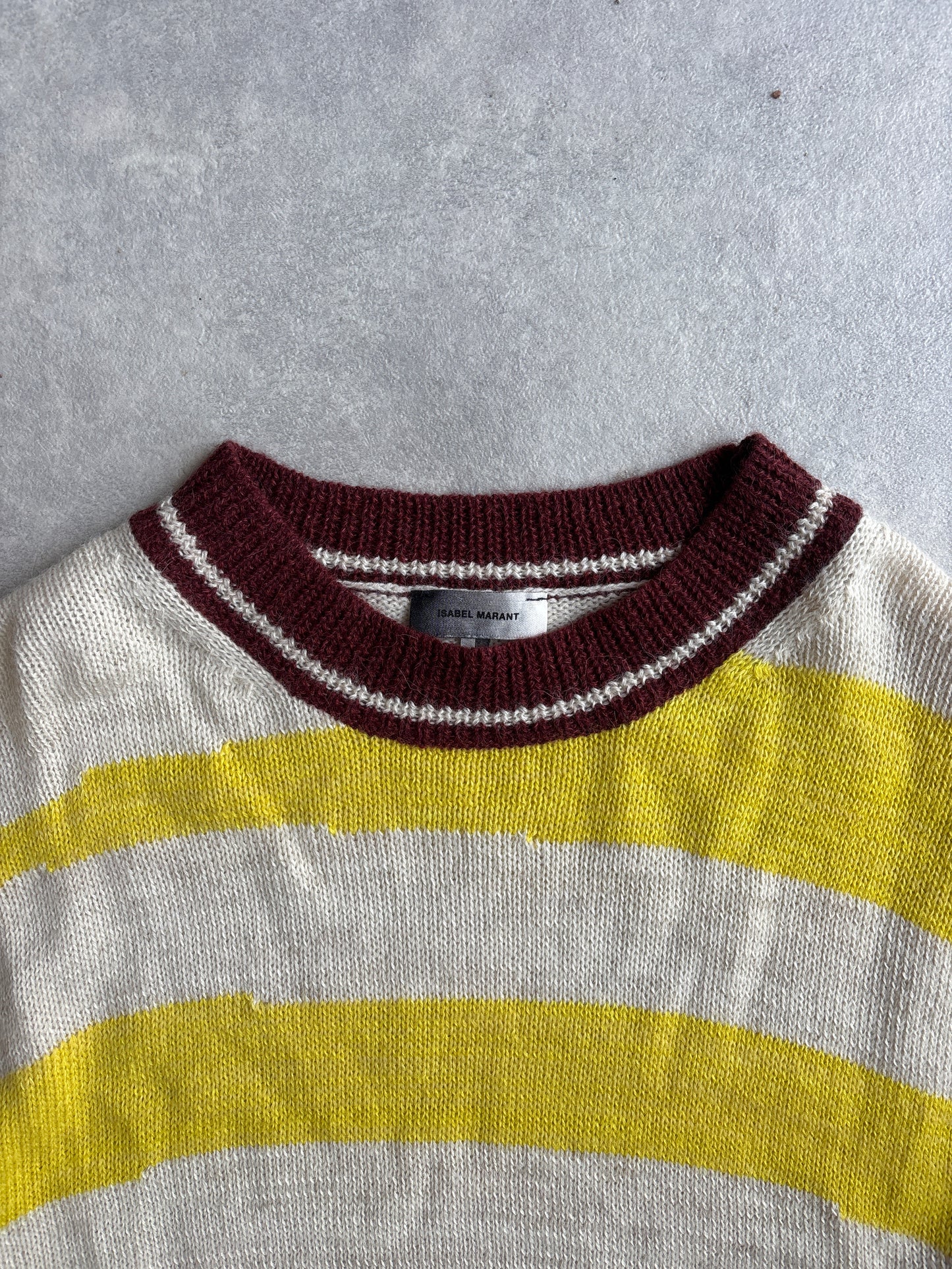 Isabel Marant Striped Alpaca Crew Yellow Large